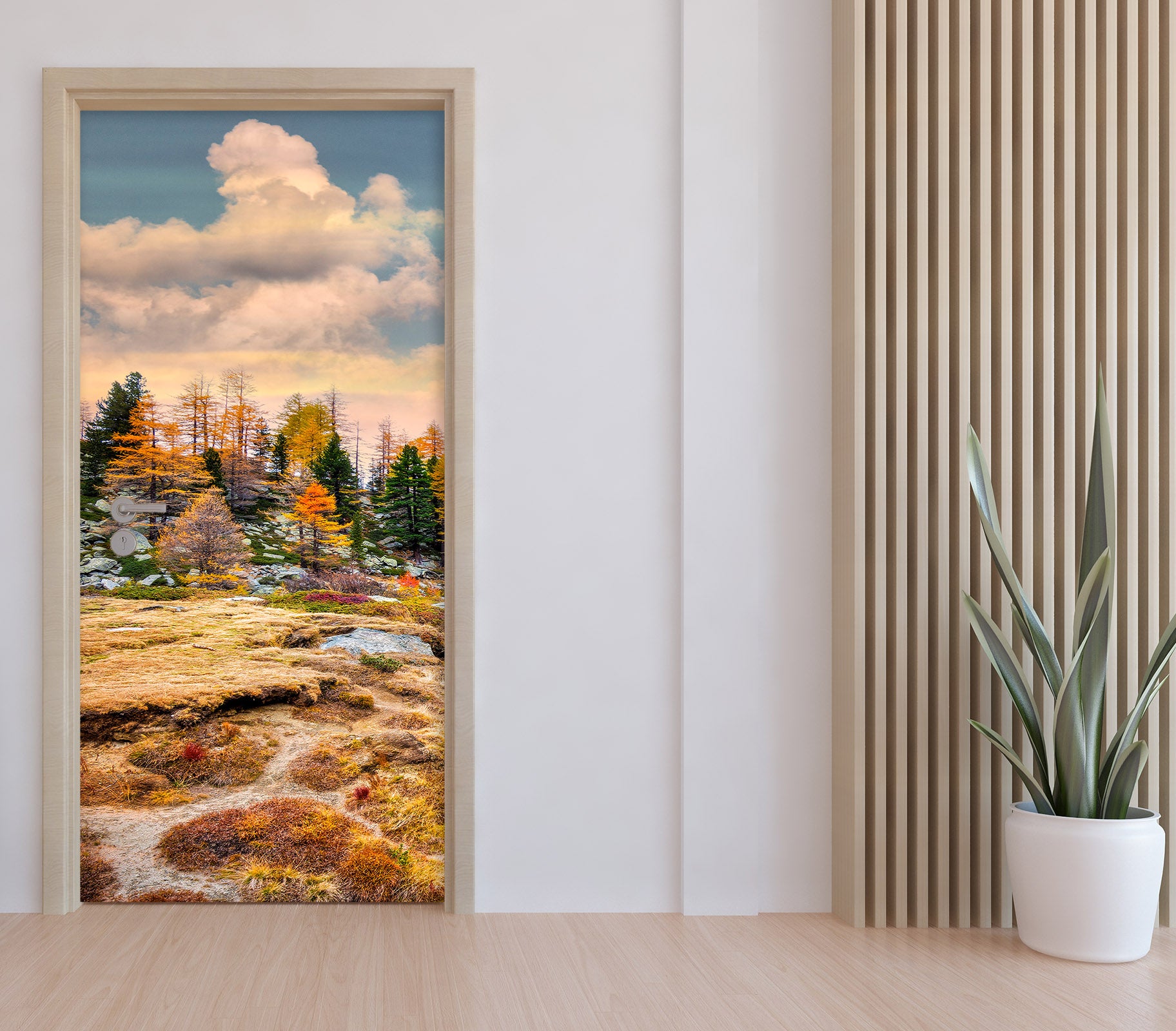 3D Cloud Meadow Forest 11418 Marco Carmassi Door Mural