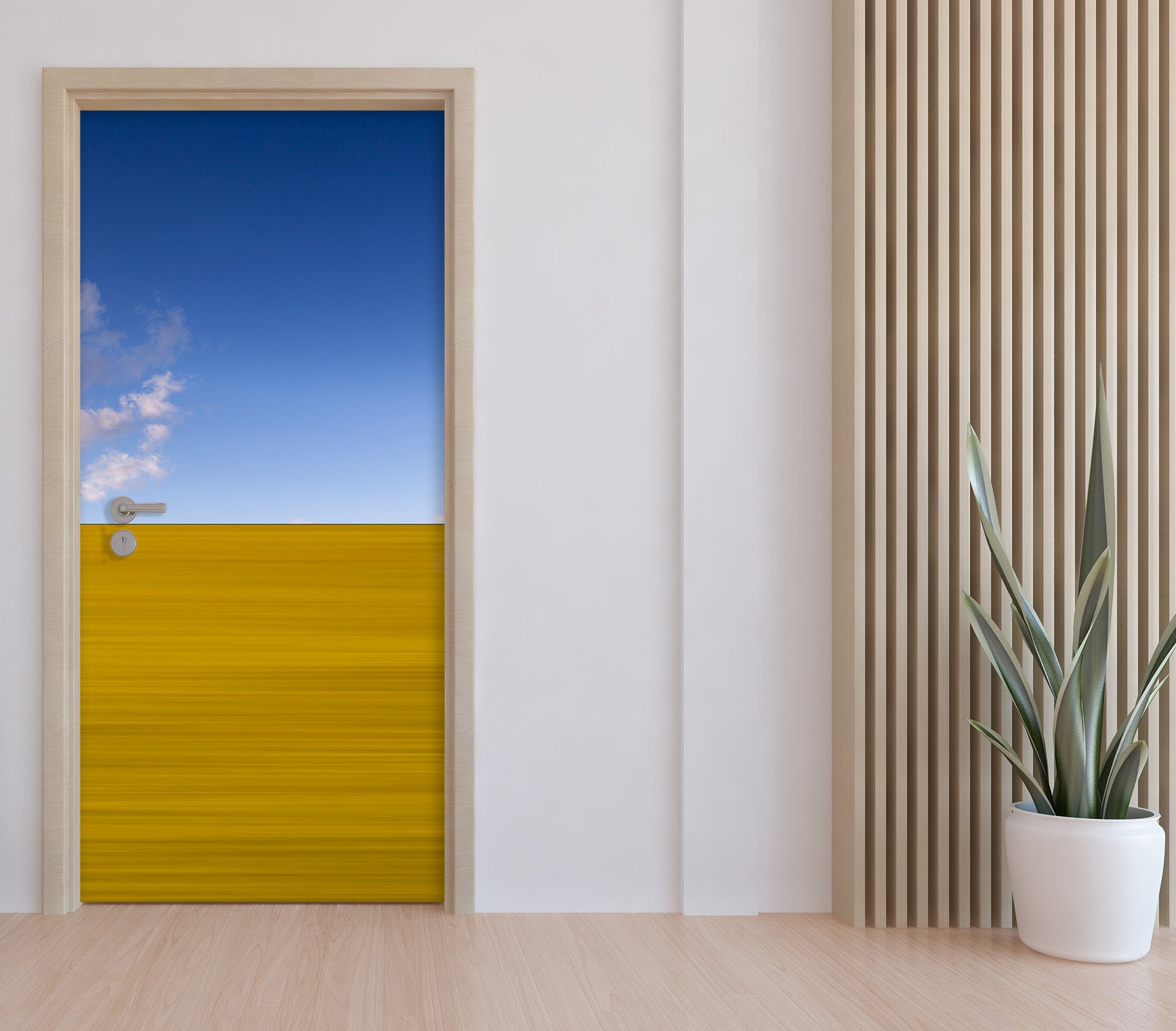 3D Blue Sky Grassland 11620 Marco Carmassi Door Mural