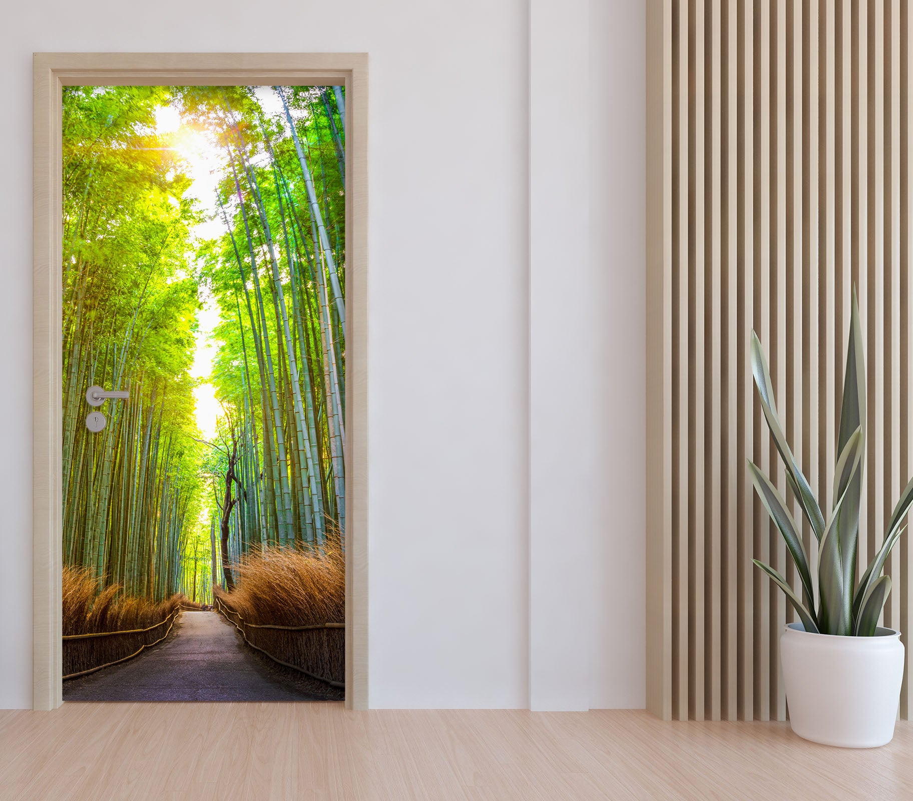 3D Bamboo Forest Path 11499 Marco Carmassi Door Mural