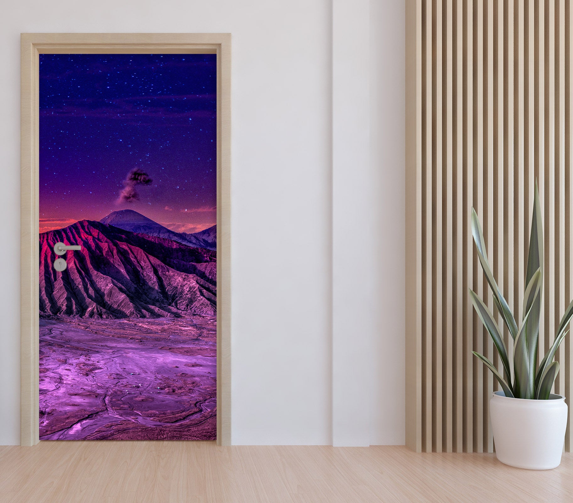 3D Purple Sky Snow Rock 12015 Marco Carmassi Door Mural