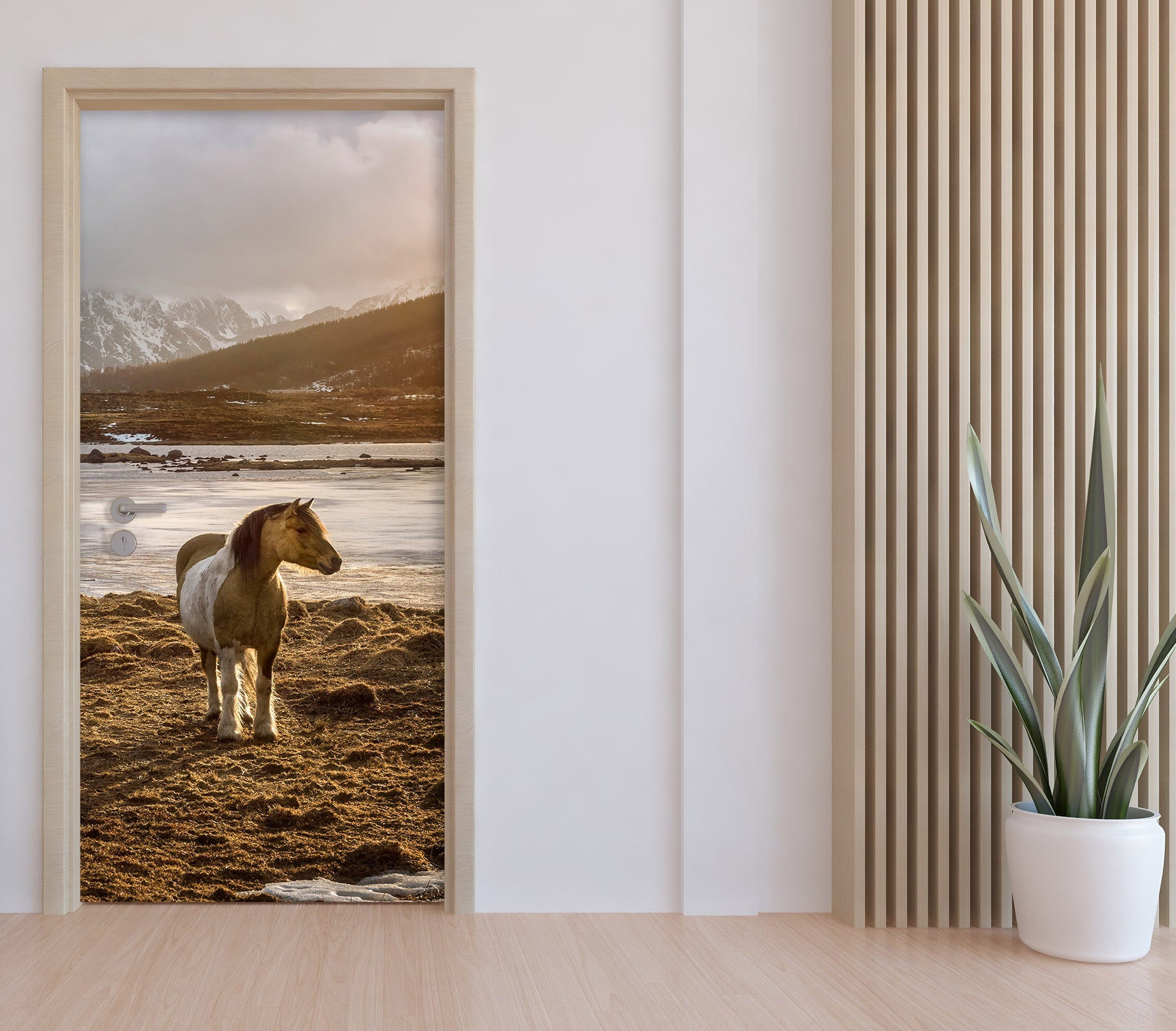 3D Lakeside Horse 11634 Marco Carmassi Door Mural