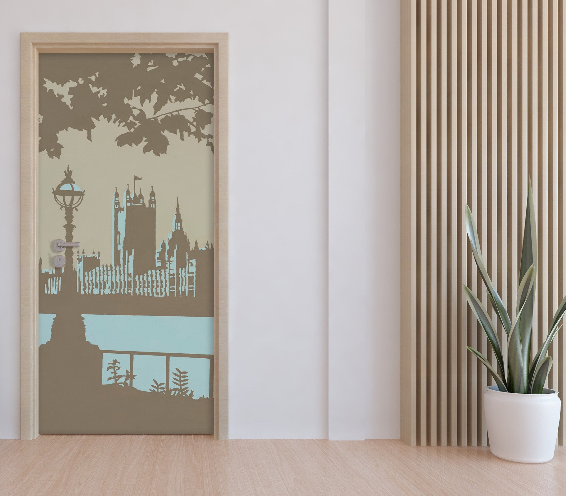 3D London River Building 9236 Steve Read Door Mural