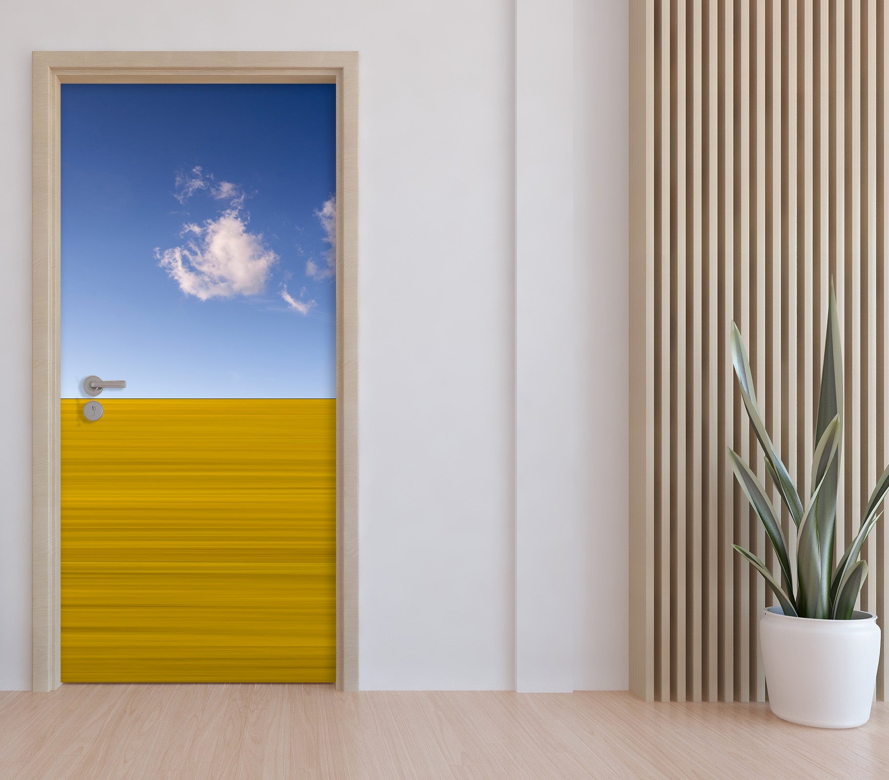 3D Yellow Grassland 11618 Marco Carmassi Door Mural