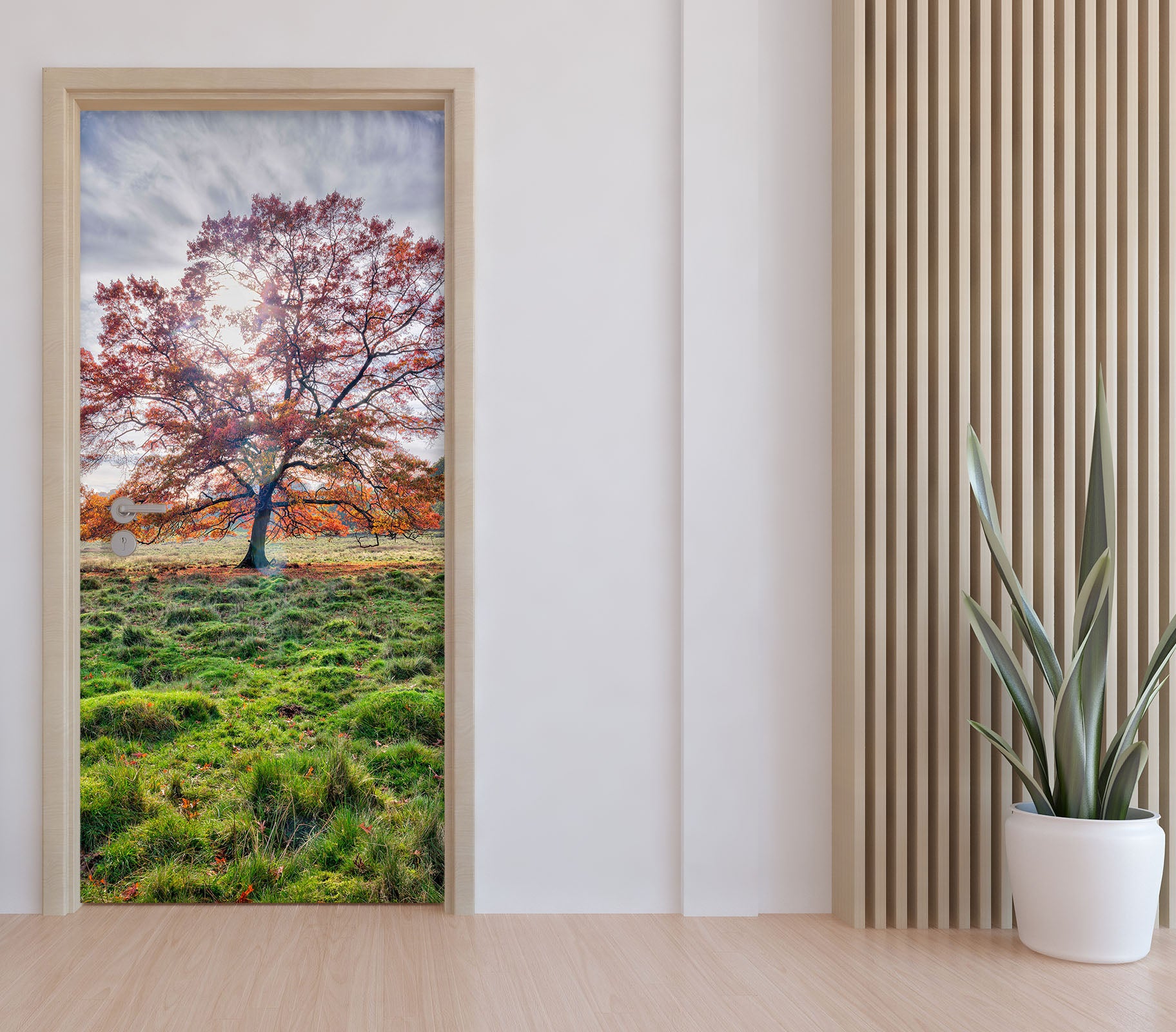 3D Green Grass Trees 101229 Assaf Frank Door Mural