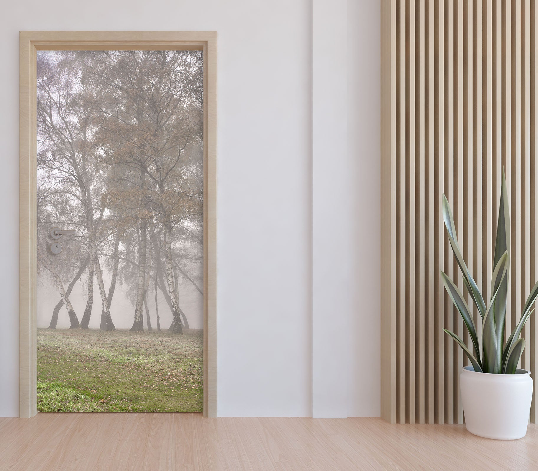 3D Fog Grass Trees 10667 Assaf Frank Door Mural