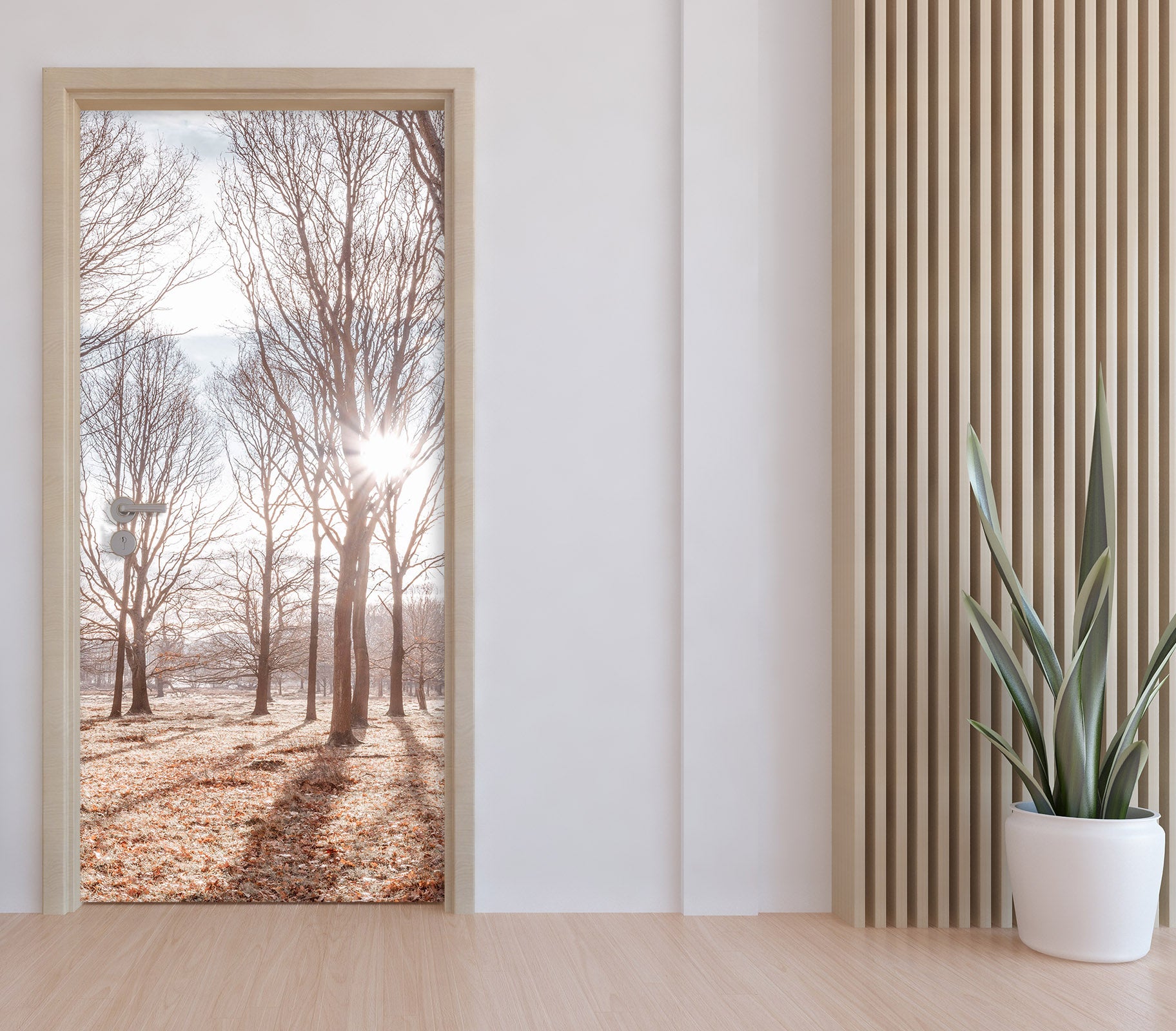 3D Trees Sunshine 10253 Assaf Frank Door Mural