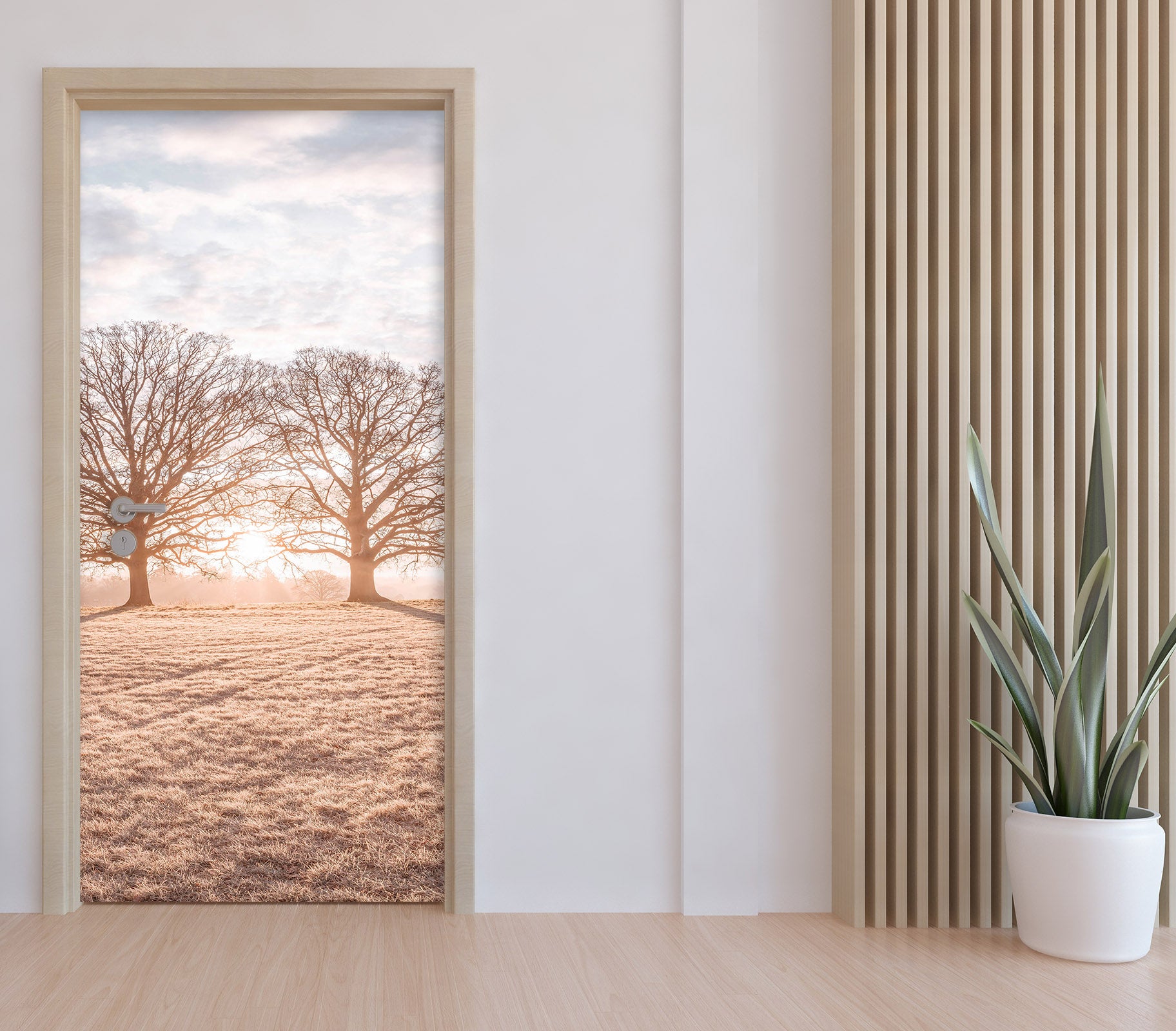 3D Trees Lawn Sunshine 10238 Assaf Frank Door Mural