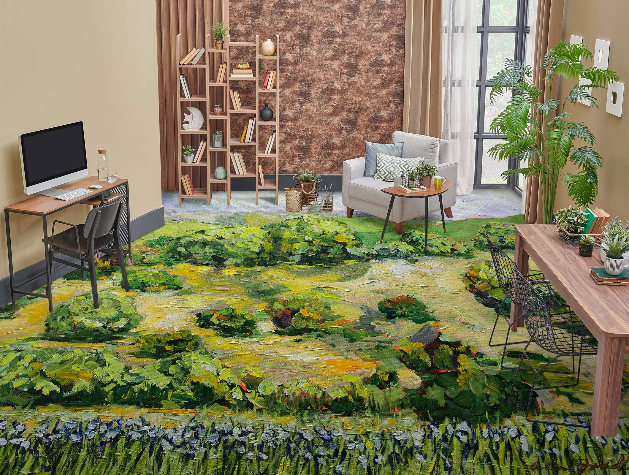 3D Grassland Green Painting 9673 Allan P. Friedlander Floor Mural  Wallpaper Murals Self-Adhesive Removable Print Epoxy