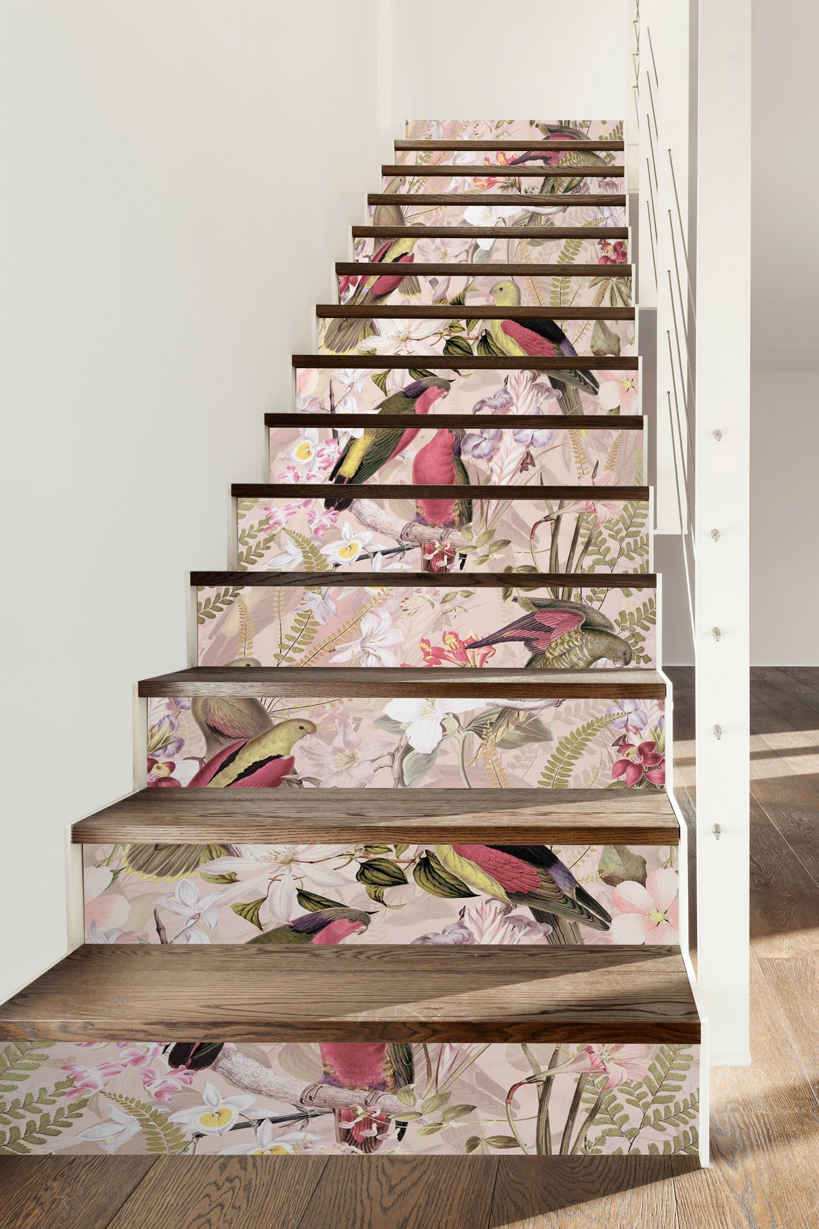 3D Bird Flowers 103202 Uta Naumann Stair Risers