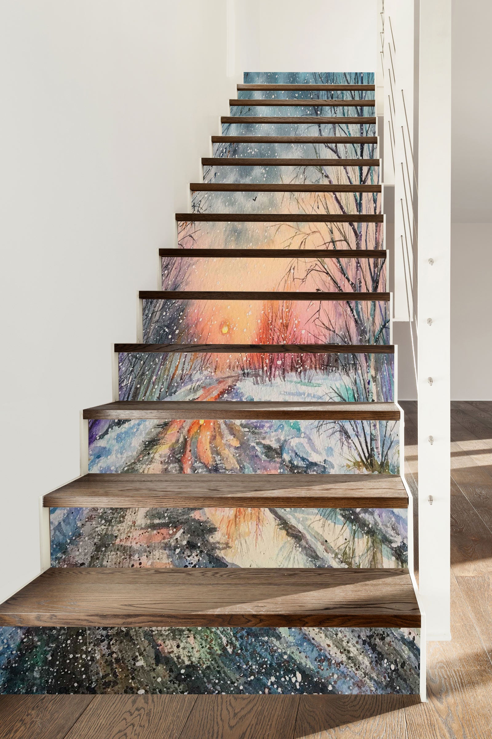 3D Winter In Painting 516 Stair Risers
