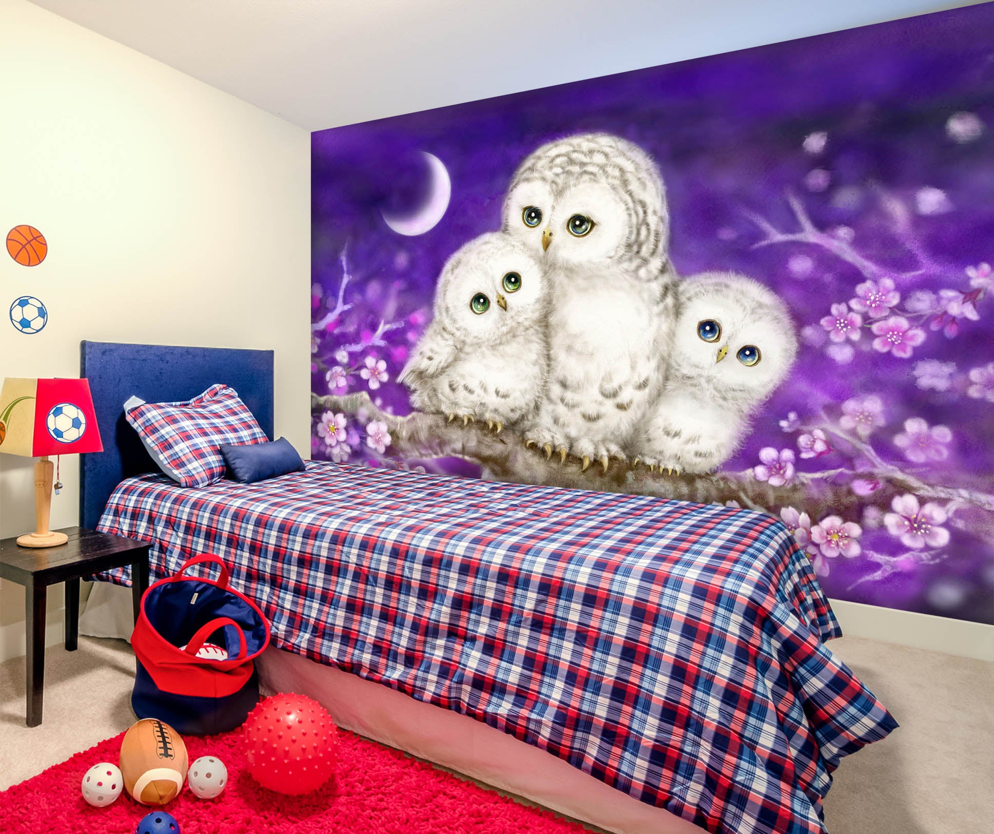 3D Owl Family 5534 Kayomi Harai Wall Mural Wall Murals