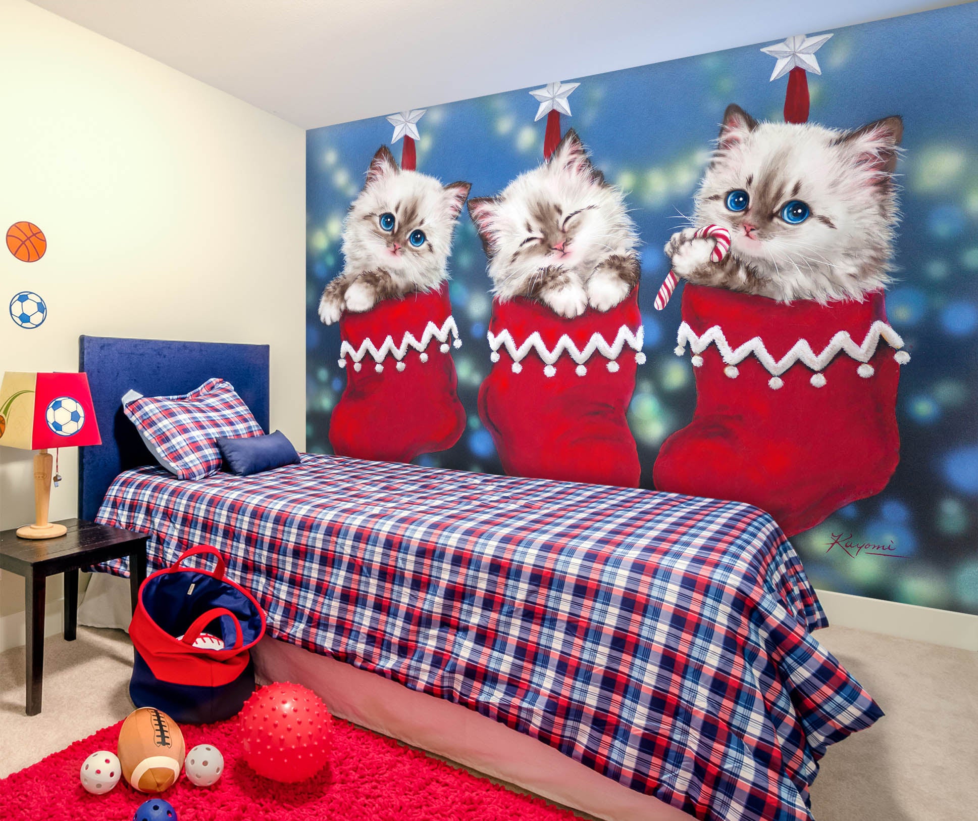 3D Red Shoe Cat 5517 Kayomi Harai Wall Mural Wall Murals