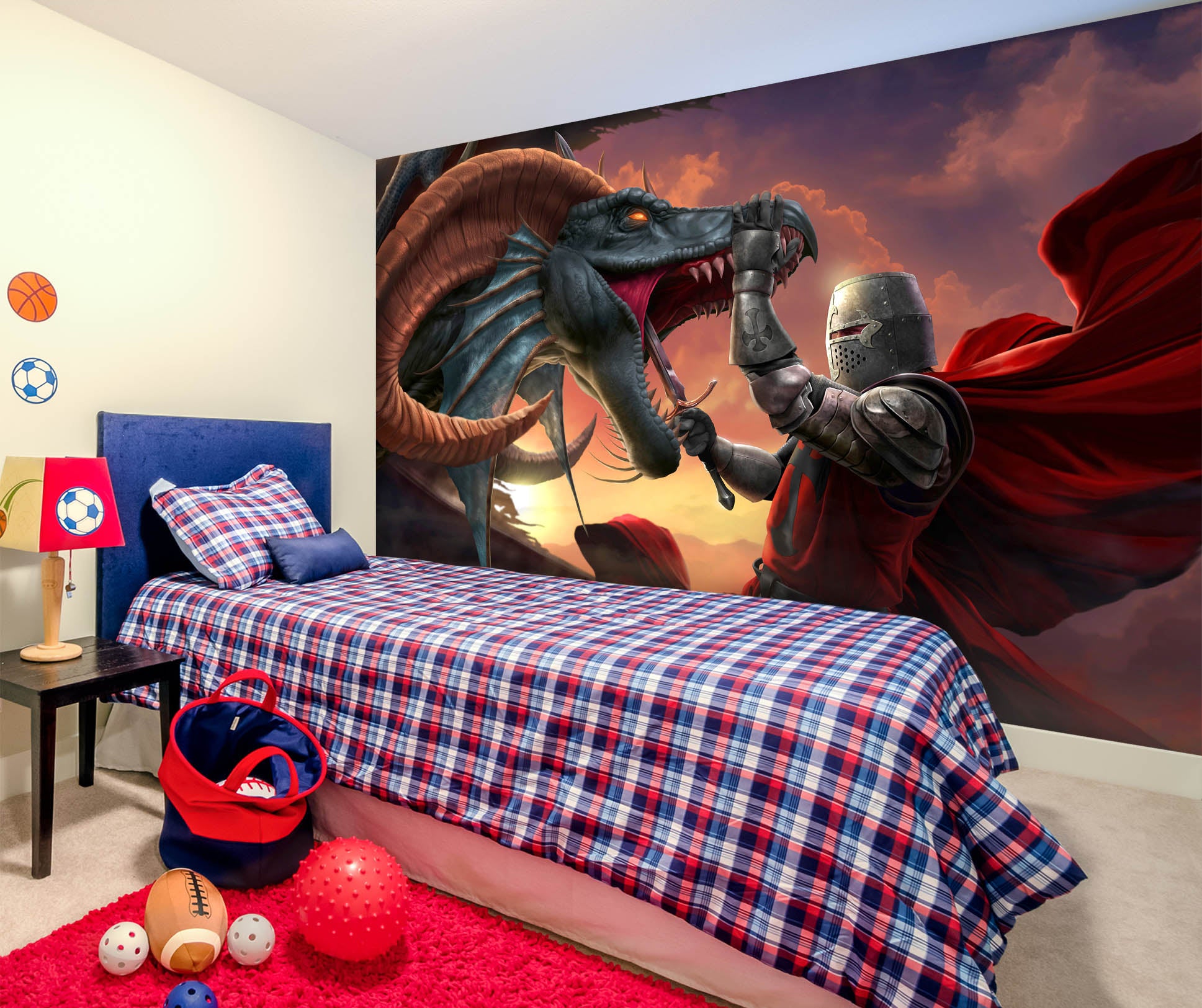 3D Dragon Armor Warrior 5005 Tom Wood Wall Mural Wall Murals