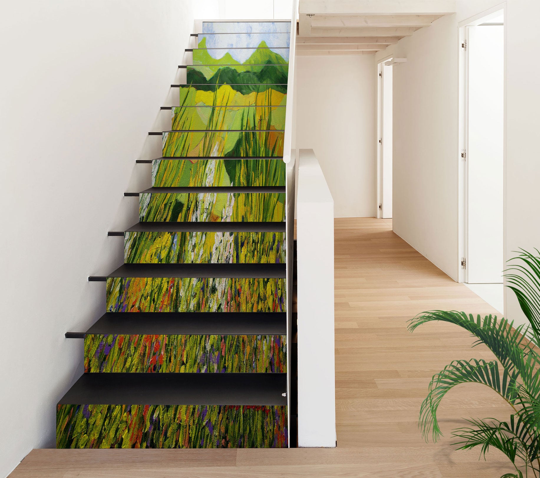 3D Flowers Green Field 9083 Allan P. Friedlander Stair Risers