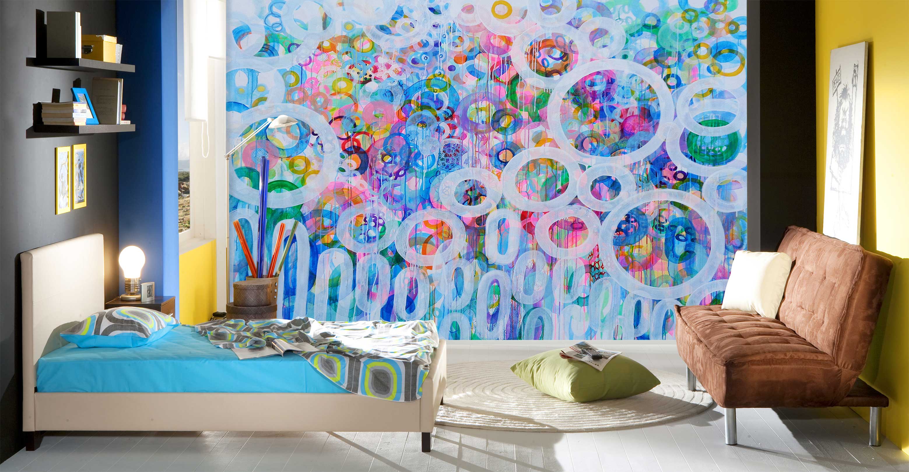 3D Colorful Circle Pattern 12117 Misako Chida Wall Mural Wall Murals