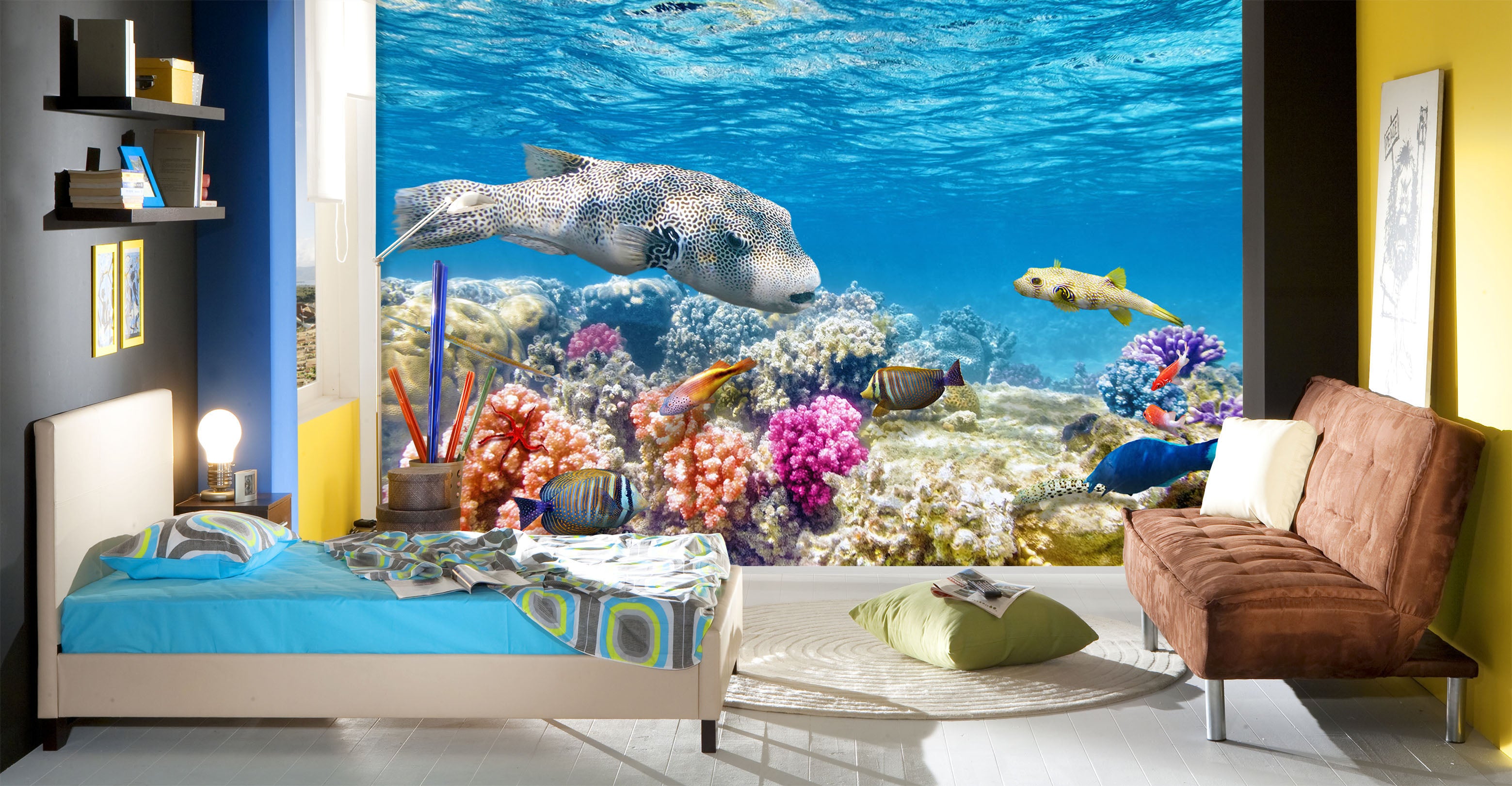 3D Coral Fish 241 Wall Murals