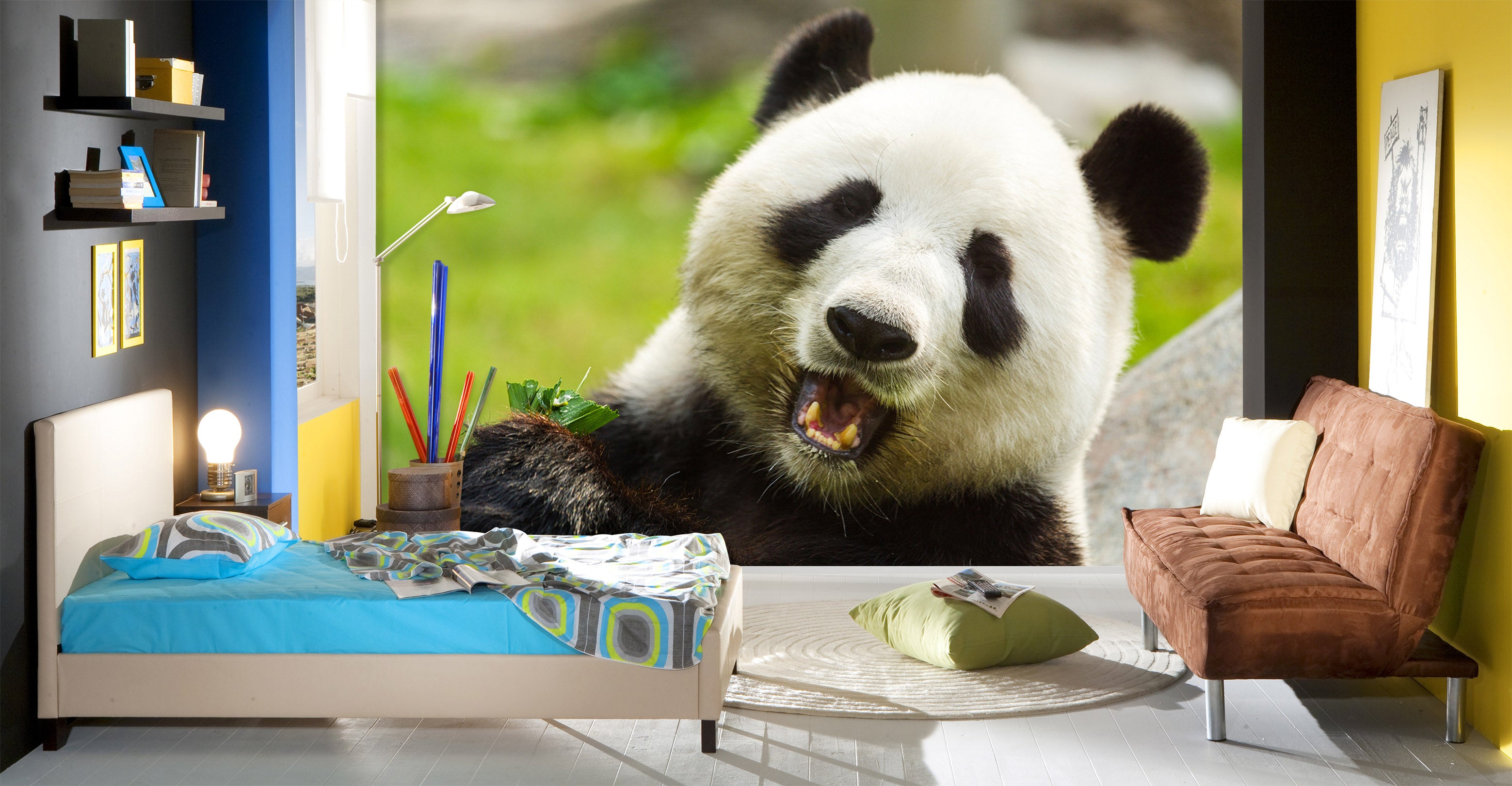 3D Cute Panda 312 Wall Murals