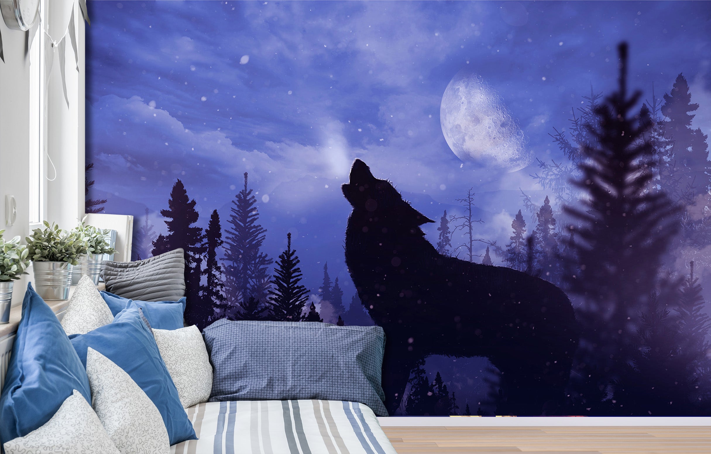 3D Forest Wolf 353 Wall Murals