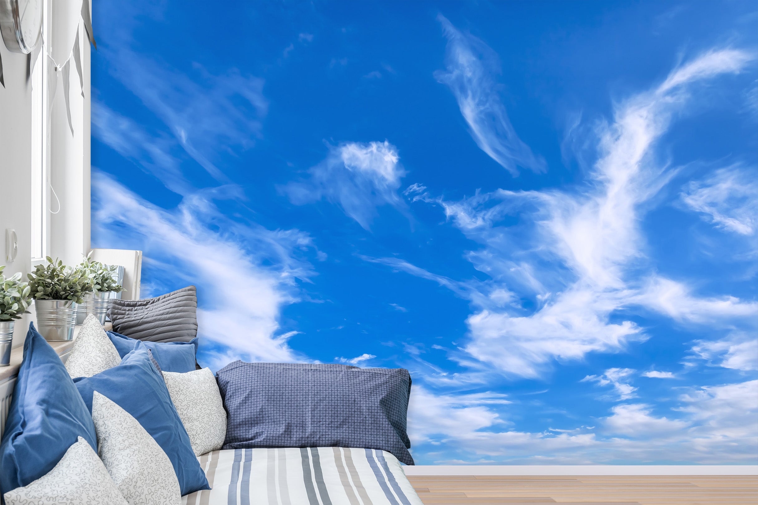 3D Blue Sky White Clouds 1465 Wall Murals