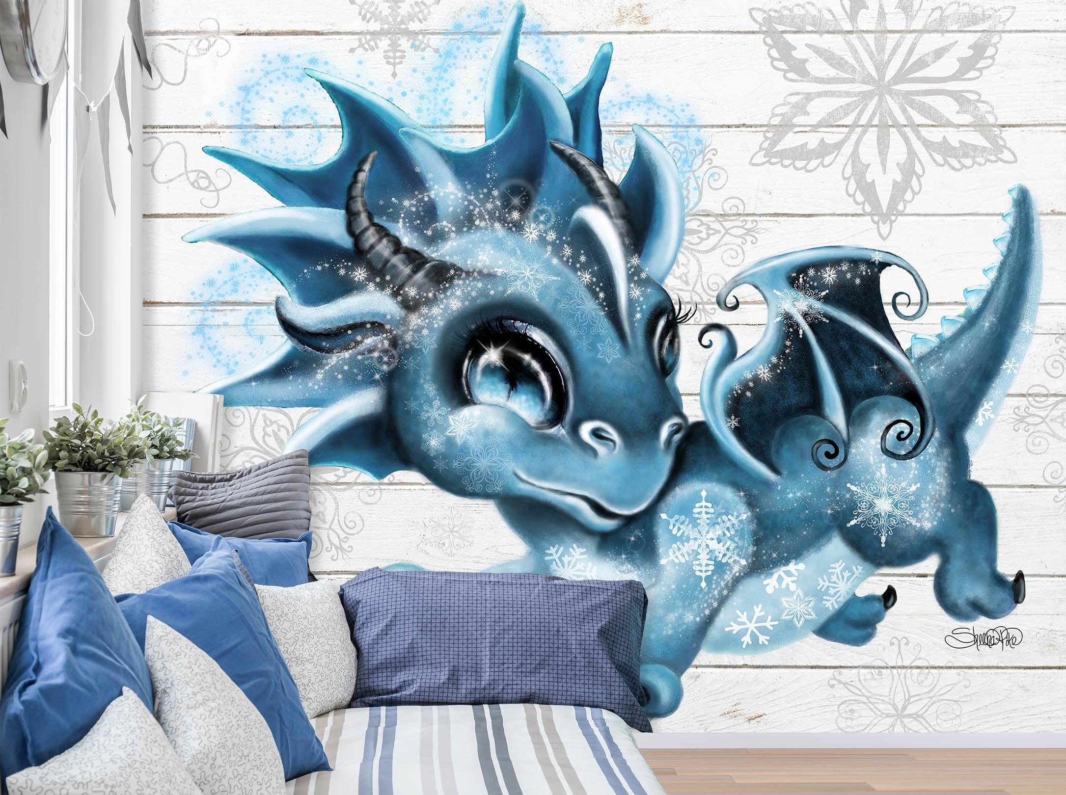 3D Snow Dragon 8426 Sheena Pike Wall Mural Wall Murals