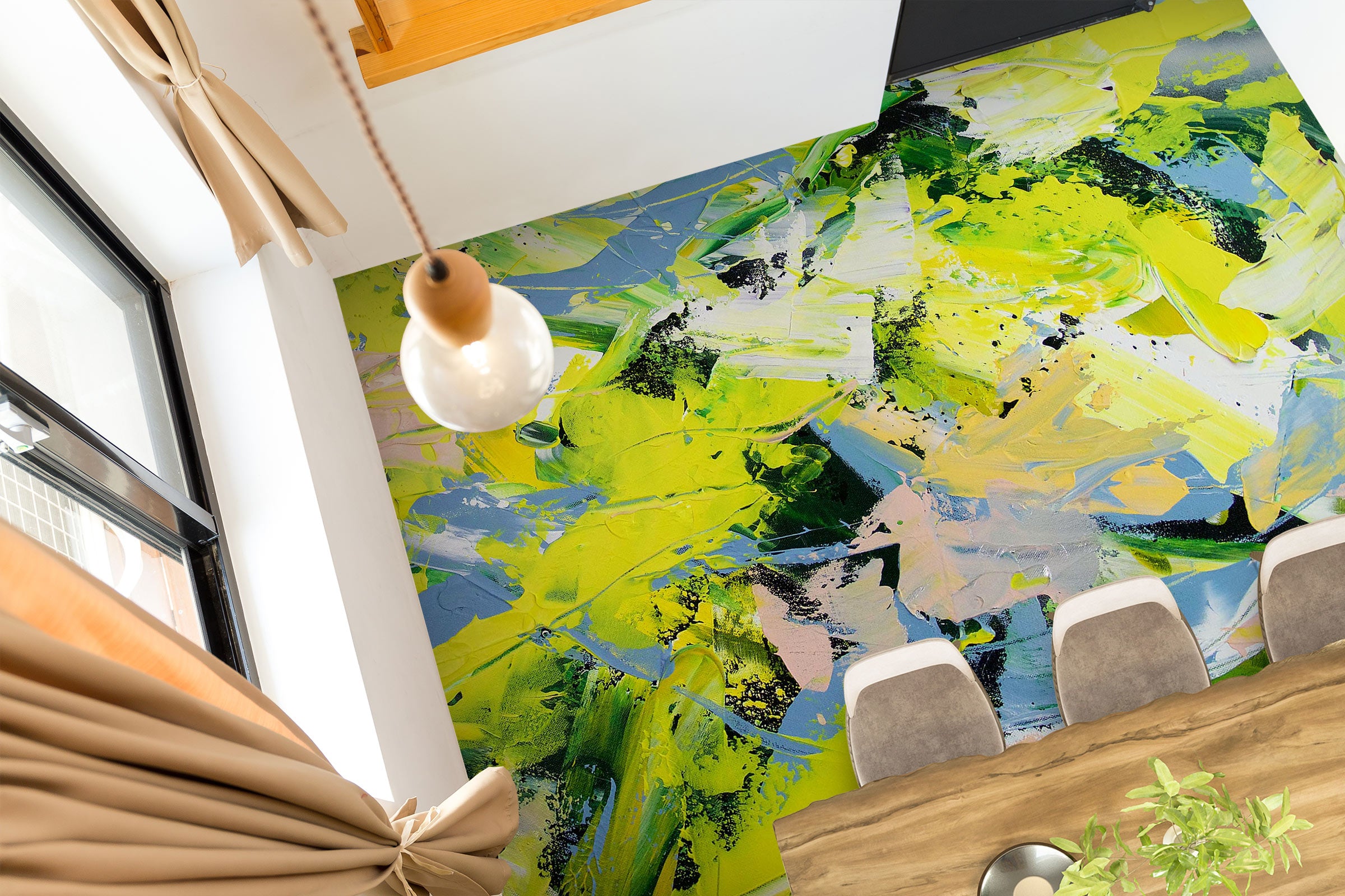 3D Green Pigment Pattern 9668 Allan P. Friedlander Floor Mural  Wallpaper Murals Self-Adhesive Removable Print Epoxy