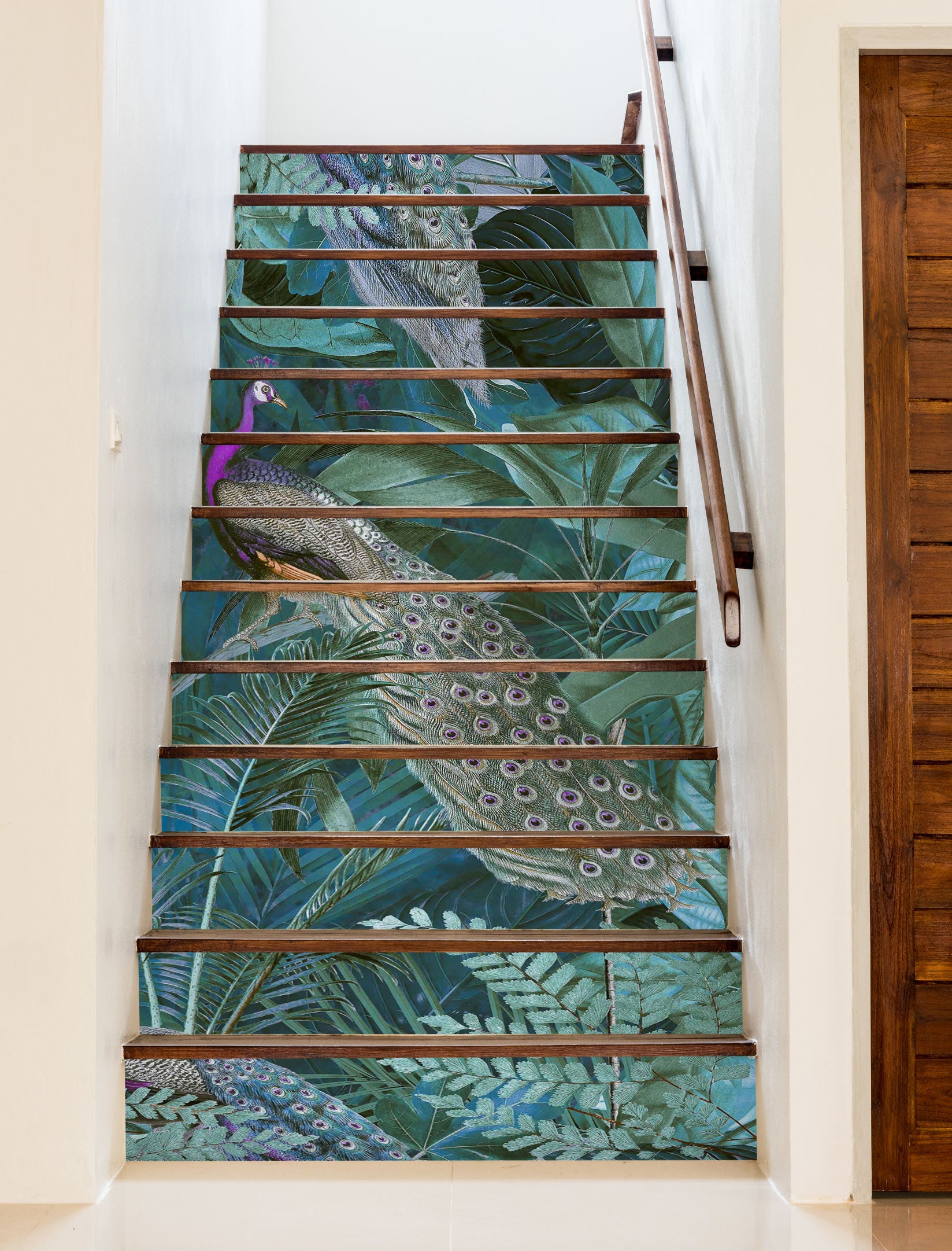 3D Green Peacock Grove 10467 Andrea Haase Stair Risers