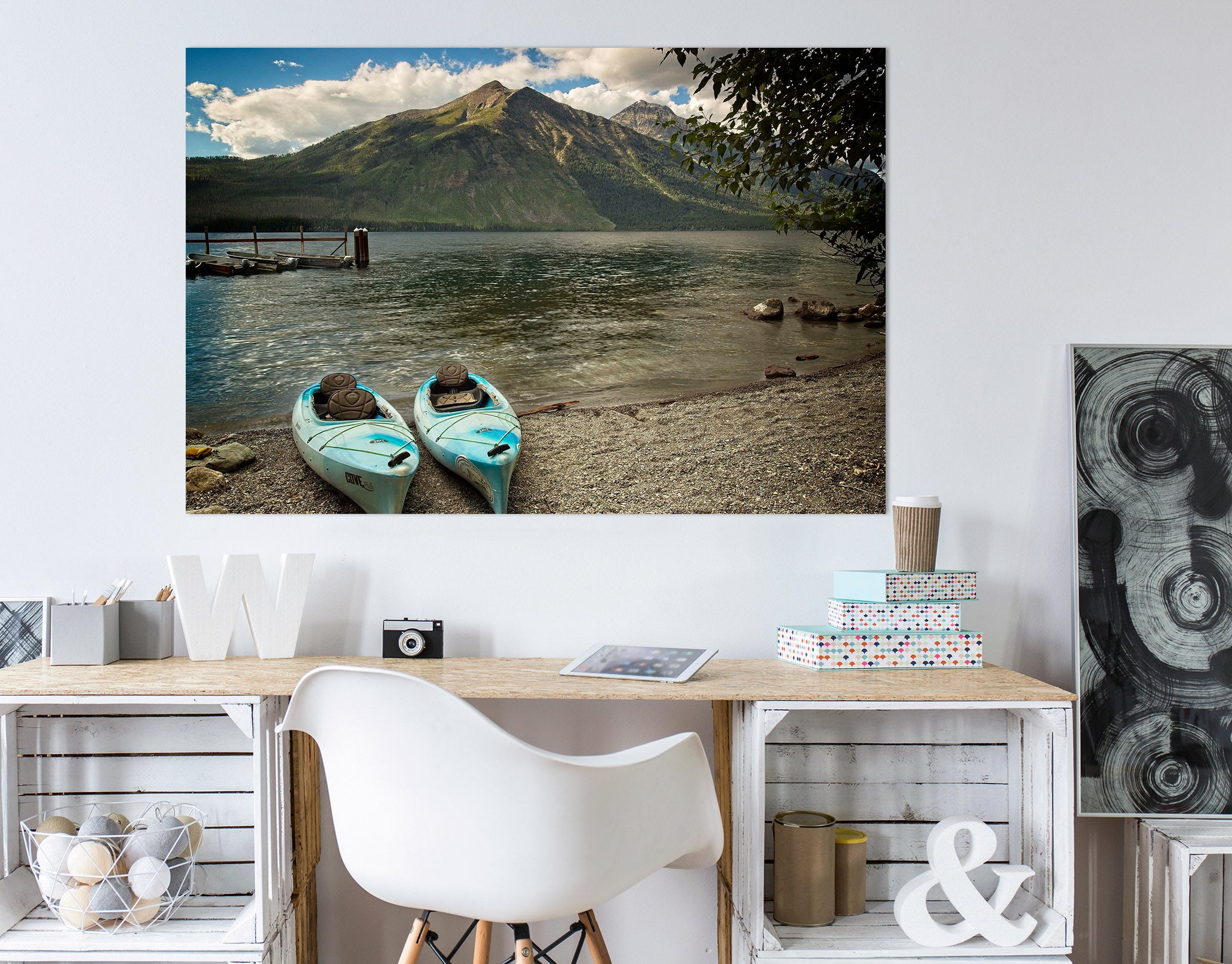 3D Lake Boat 010 Kathy Barefield Wall Sticker