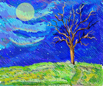 3D Moon Night Tree 621 Wallpaper AJ Wallpaper 