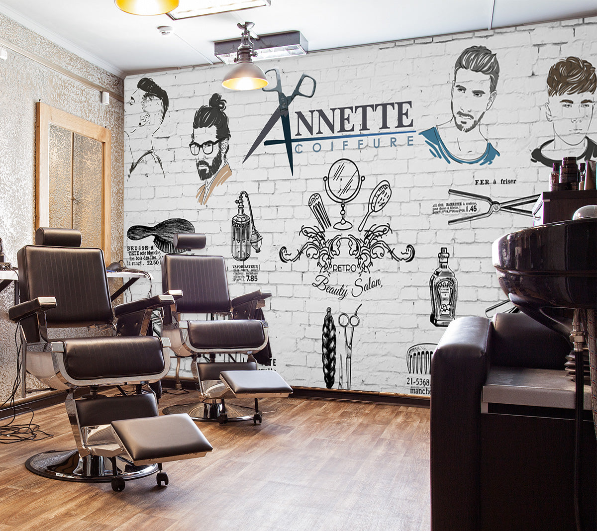 3D Haircut Sign 1474 Barber Shop Wall Murals