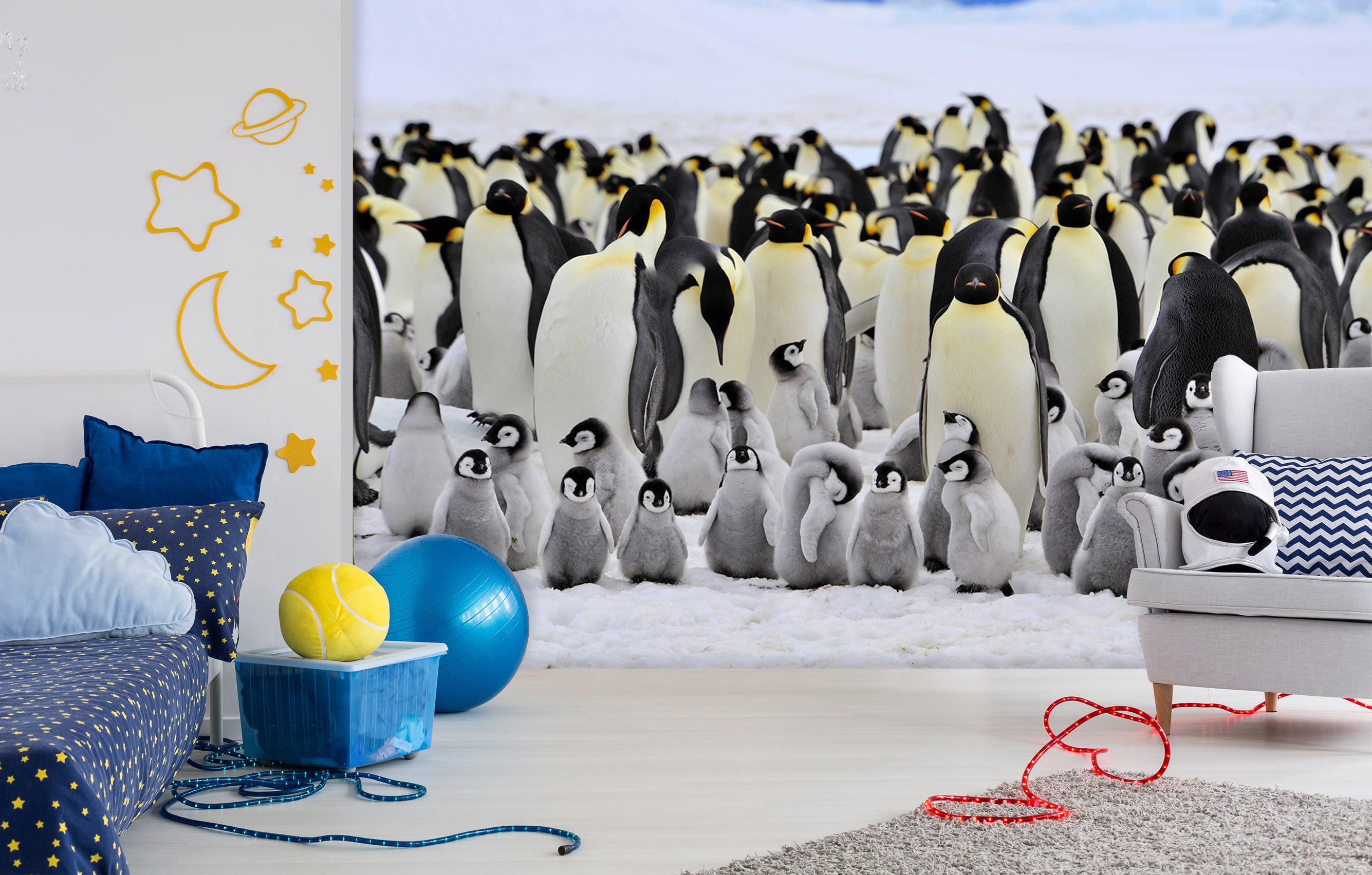 3D Penguin Flock 181 Wall Murals