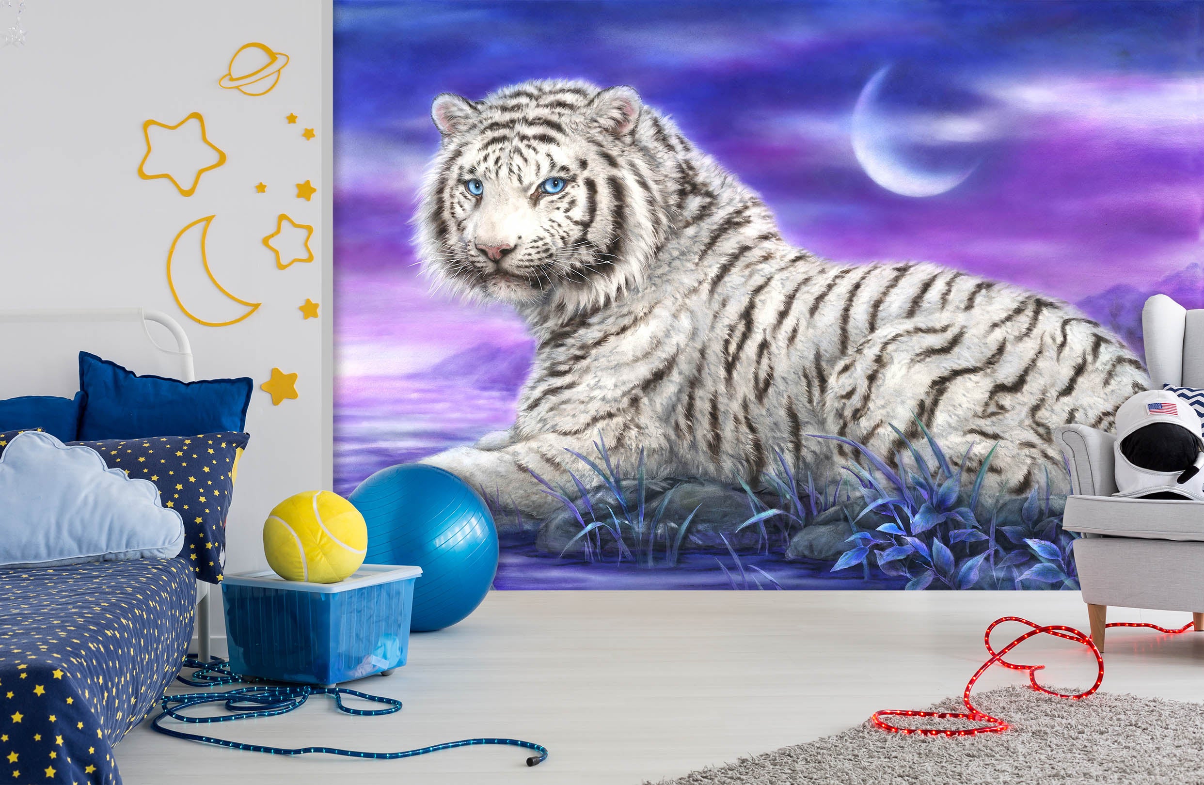 3D Tiger Moon 5528 Kayomi Harai Wall Mural Wall Murals