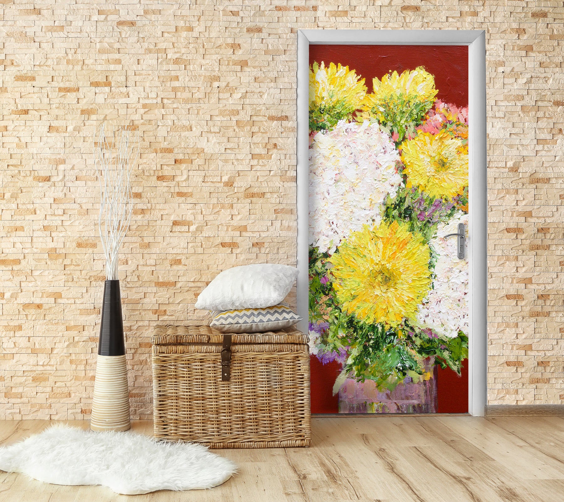 3D Daisy Vase Painting 93137 Allan P. Friedlander Door Mural