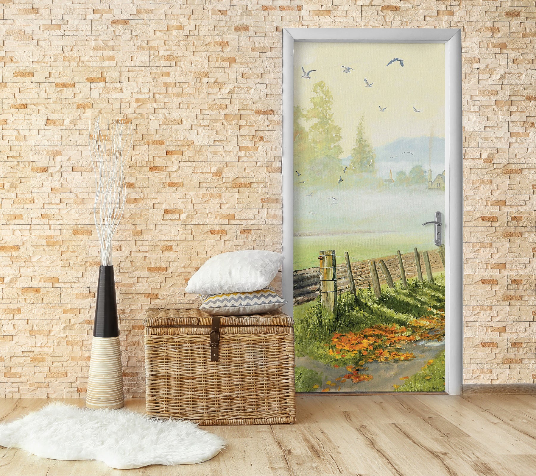 3D Grass Field 10357 Trevor Mitchell Door Mural