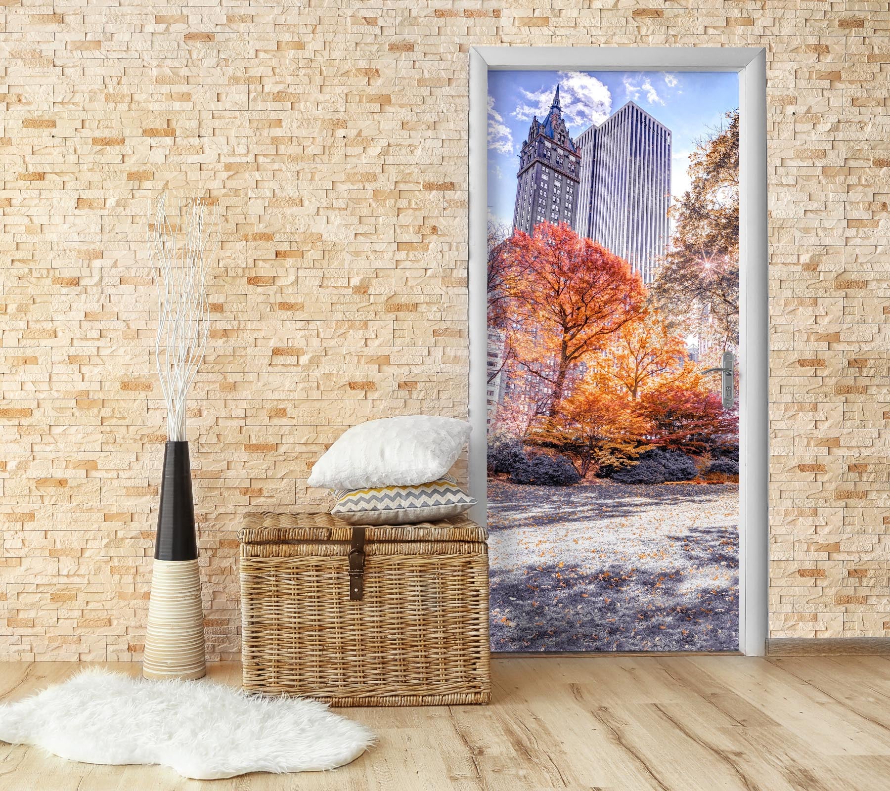 3D Trees Building 101157 Assaf Frank Door Mural