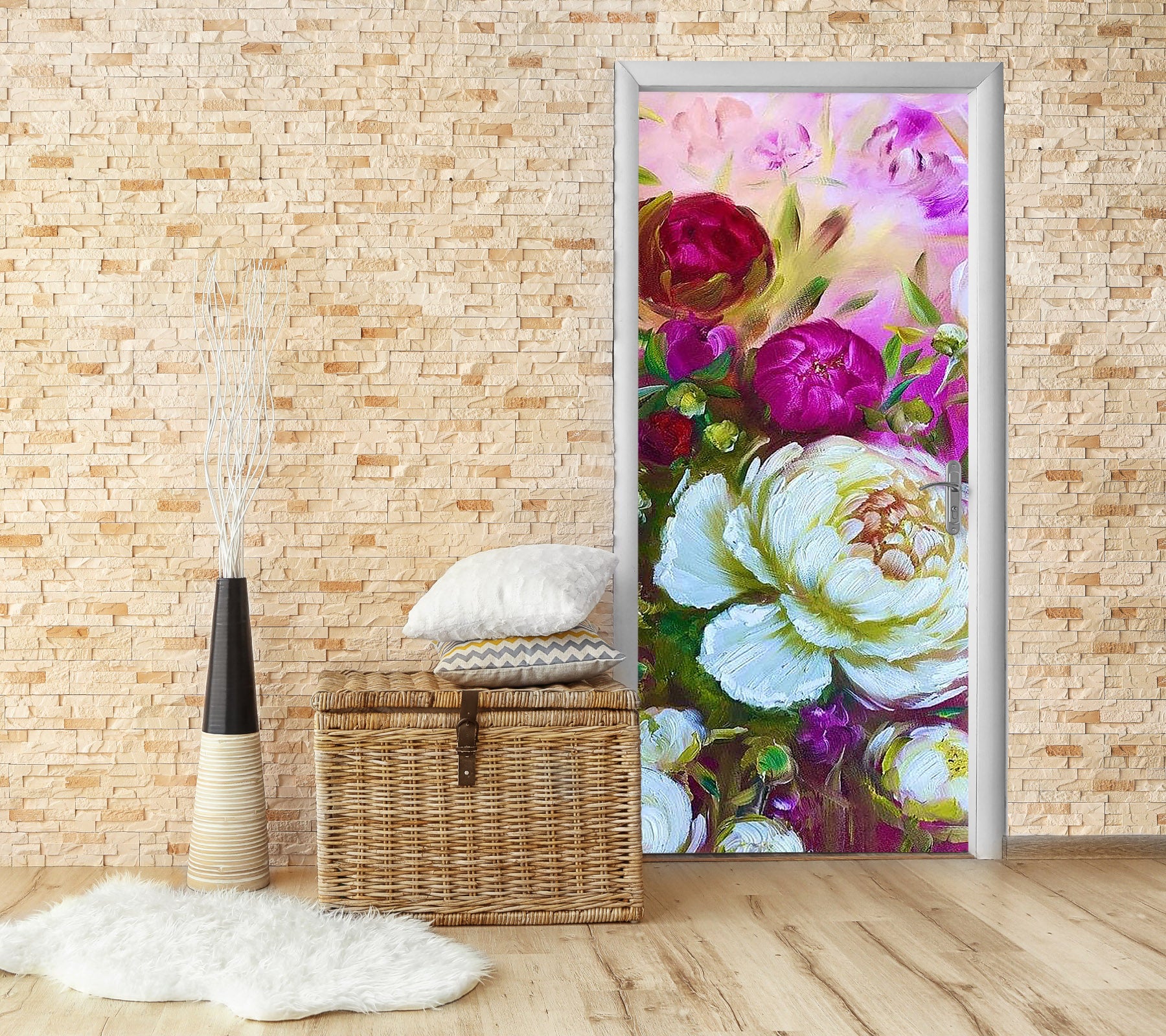 3D Purple Flower 3319 Skromova Marina Door Mural