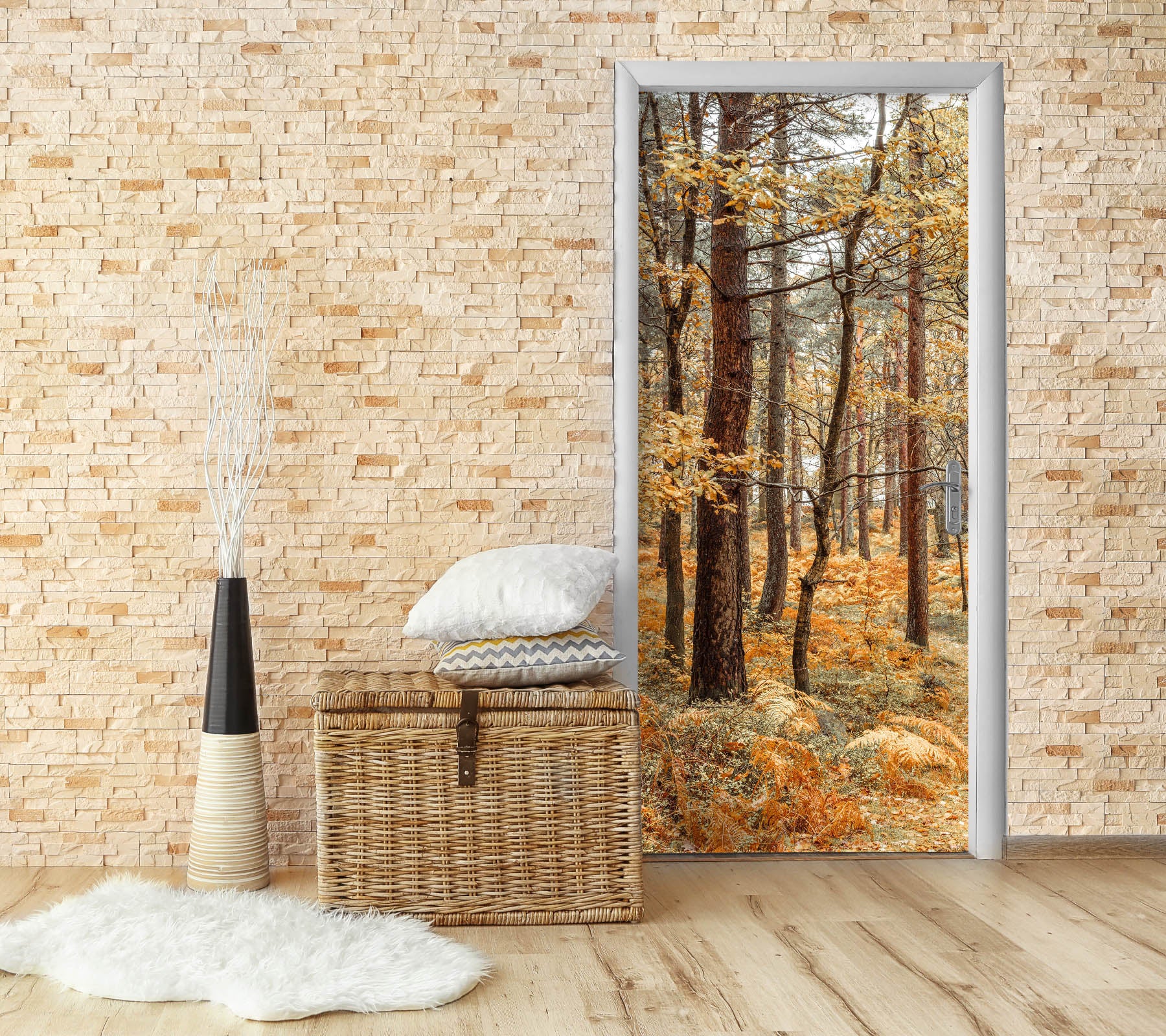 3D Autumn Forest 10204 Assaf Frank Door Mural