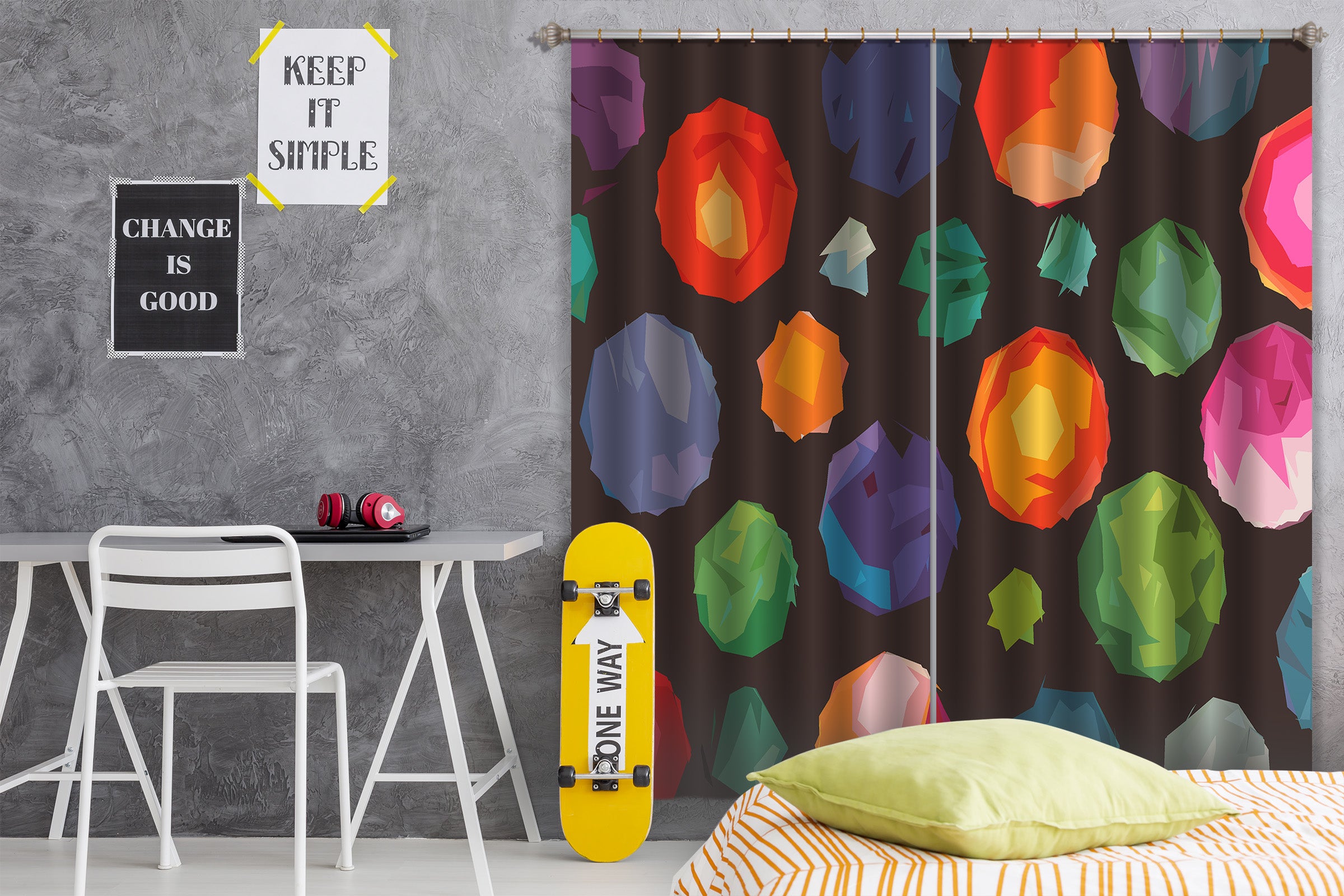 3D Colorful Balloons 041 Shandra Smith Curtain Curtains Drapes