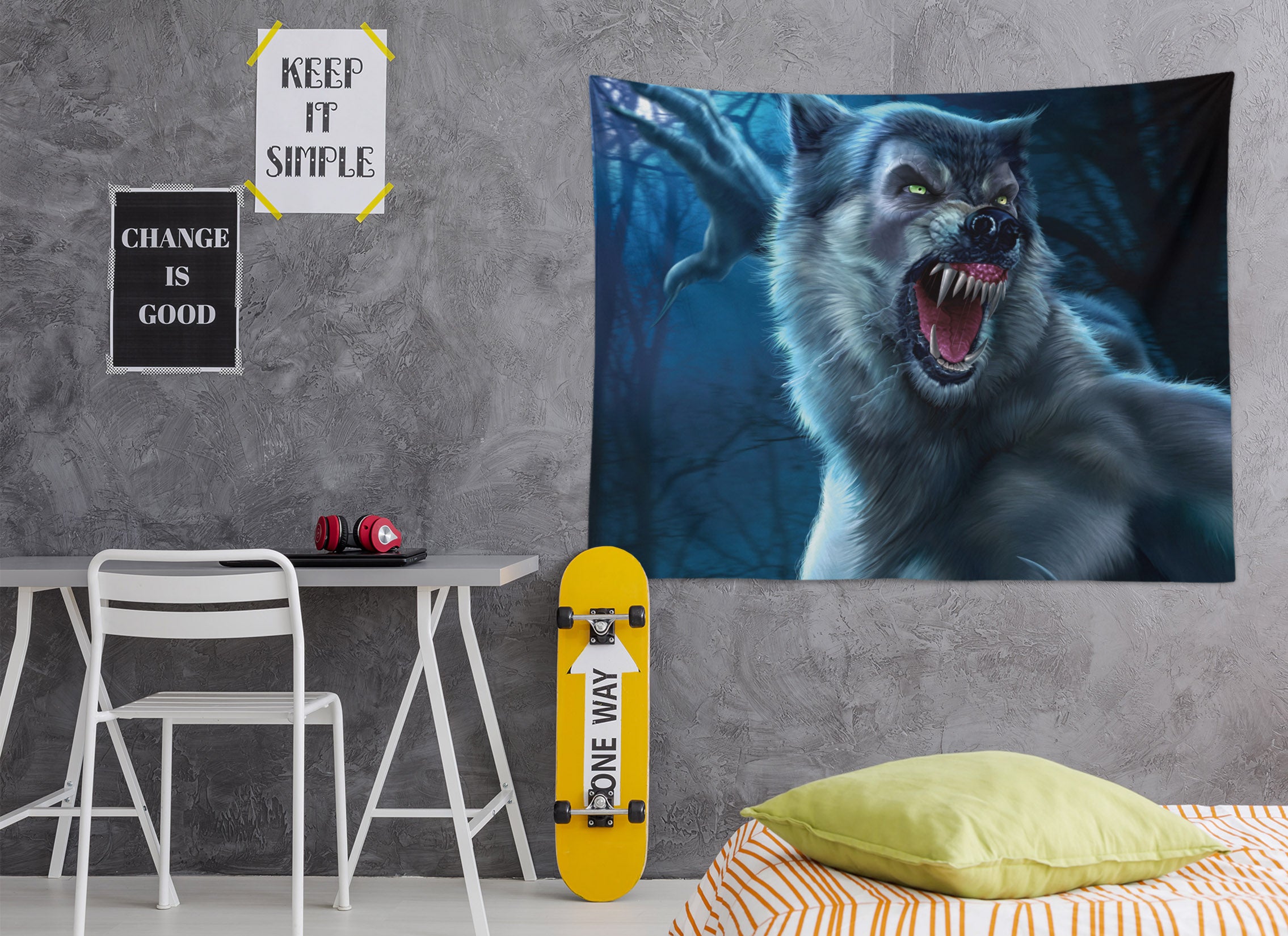 3D Werewolf 121195 Tom Wood Tapestry Hanging Cloth Hang