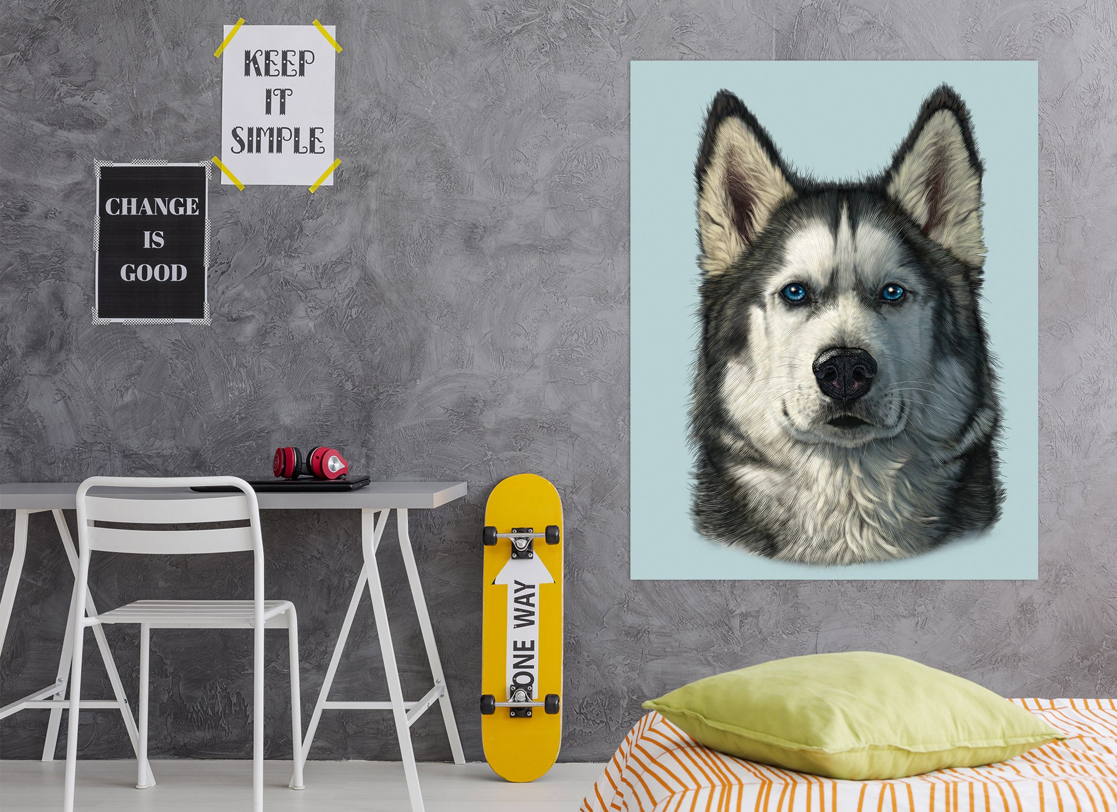 3D Husky Portrait 044 Vincent Hie Wall Sticker