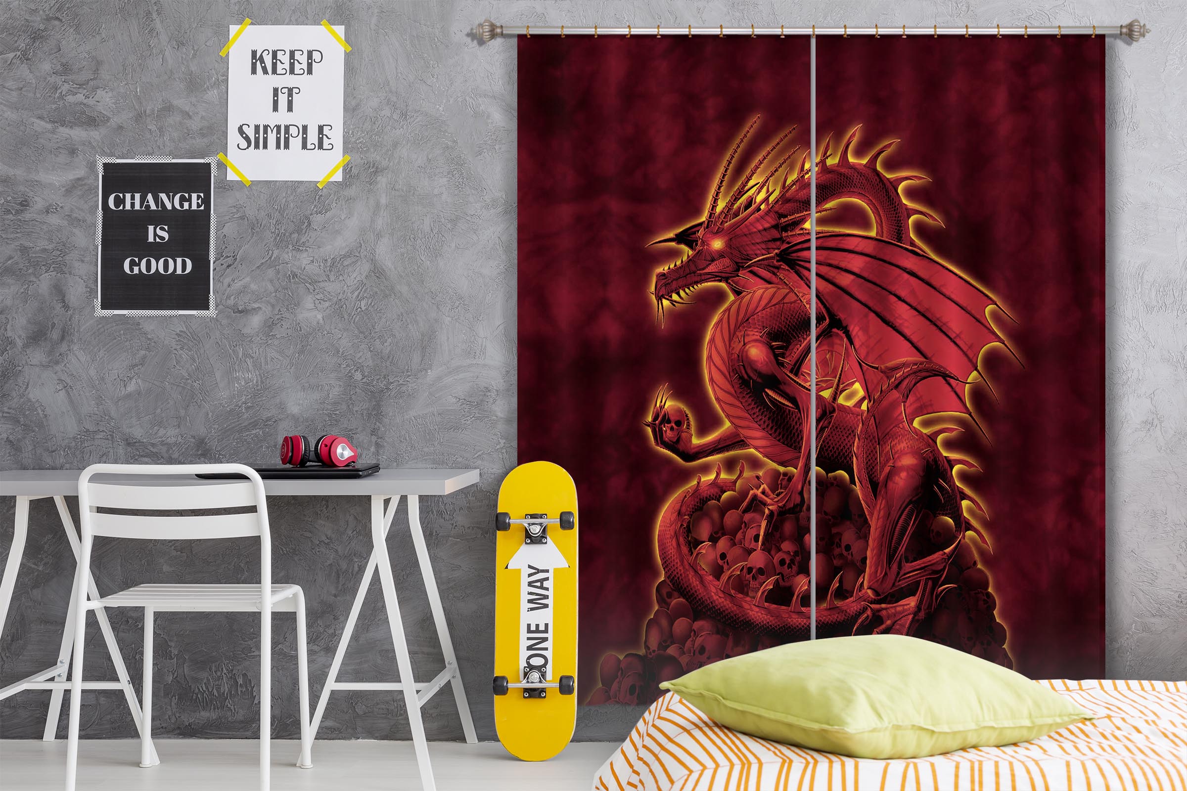 3D Red Dragon 006 Vincent Hie Curtain Curtains Drapes