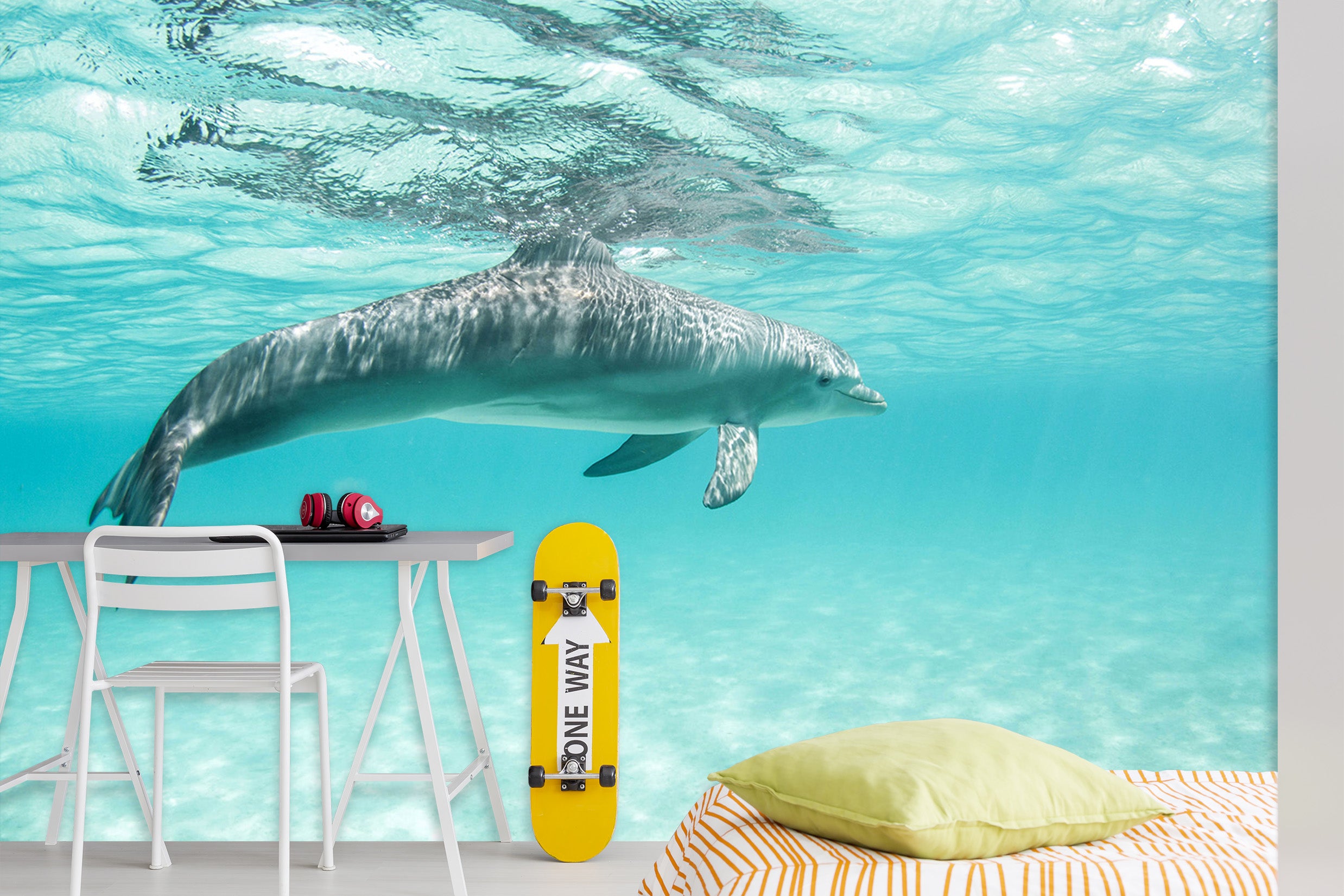 3D Dolphin Leisure 225 Wall Murals