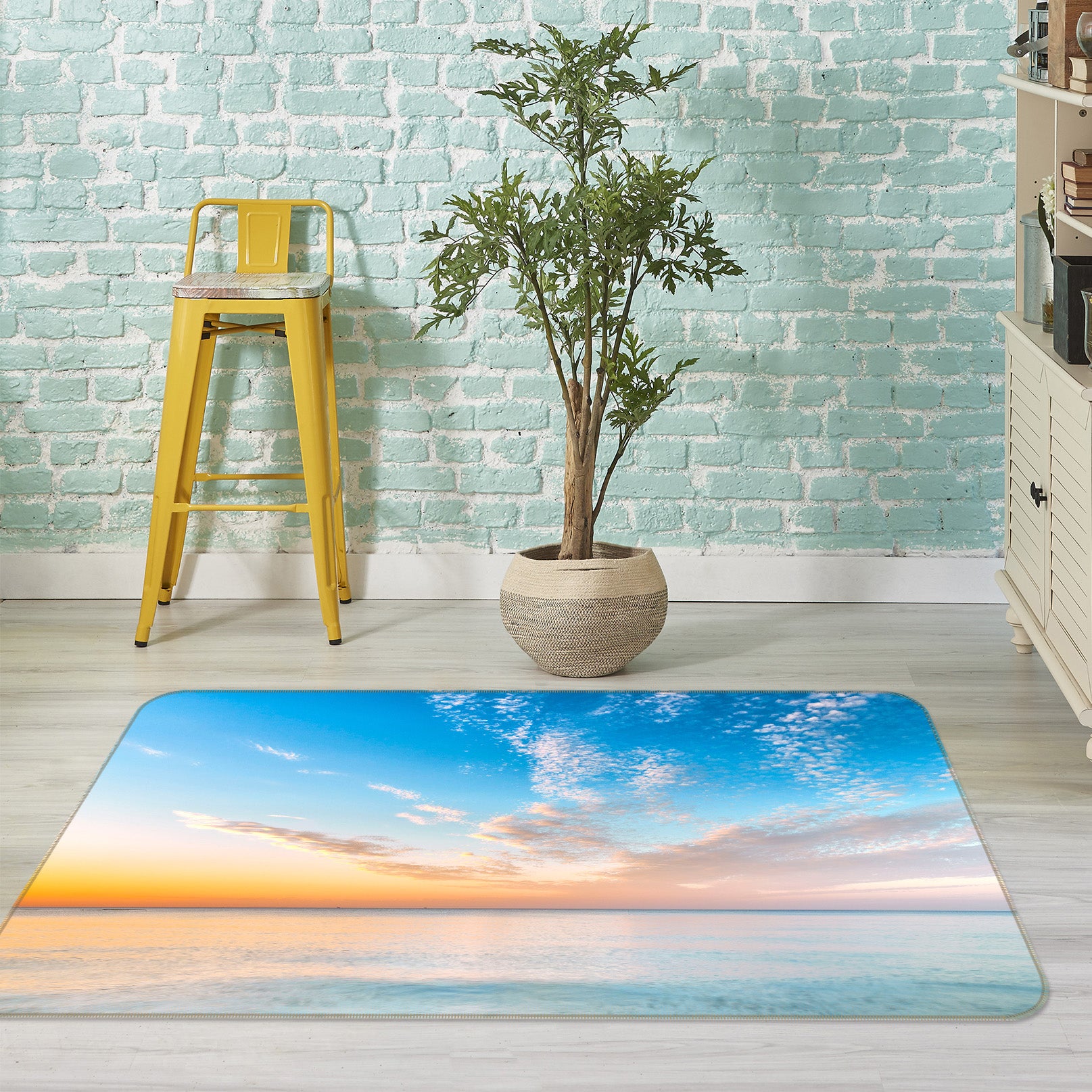 3D White Cloud Sea 117 Assaf Frank Rug Non Slip Rug Mat