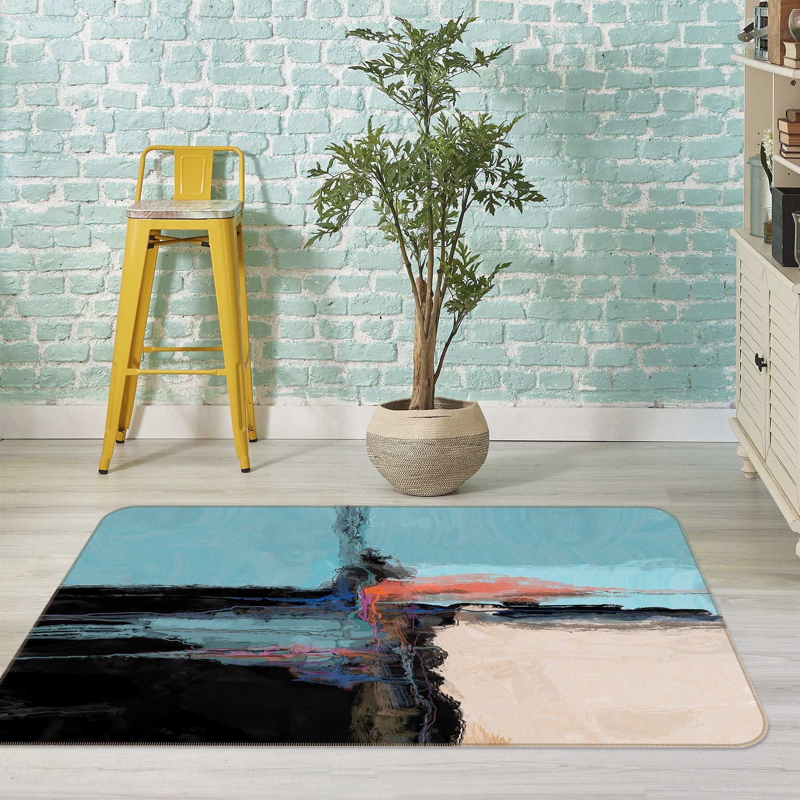 3D Ink Pattern 1049 Michael Tienhaara Rug Non Slip Rug Mat