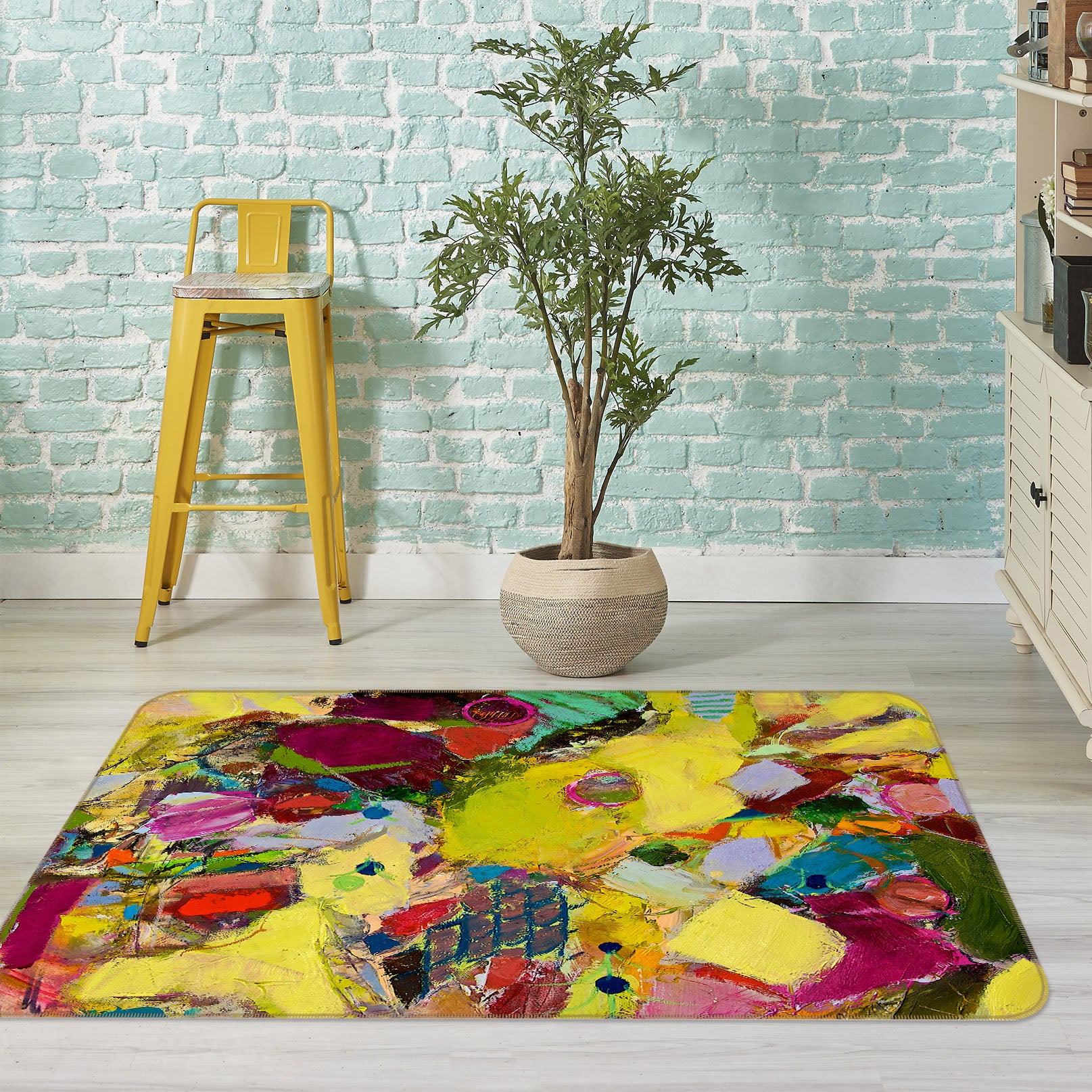 3D Field Flowers 1013 Allan P. Friedlander Rug Non Slip Rug Mat