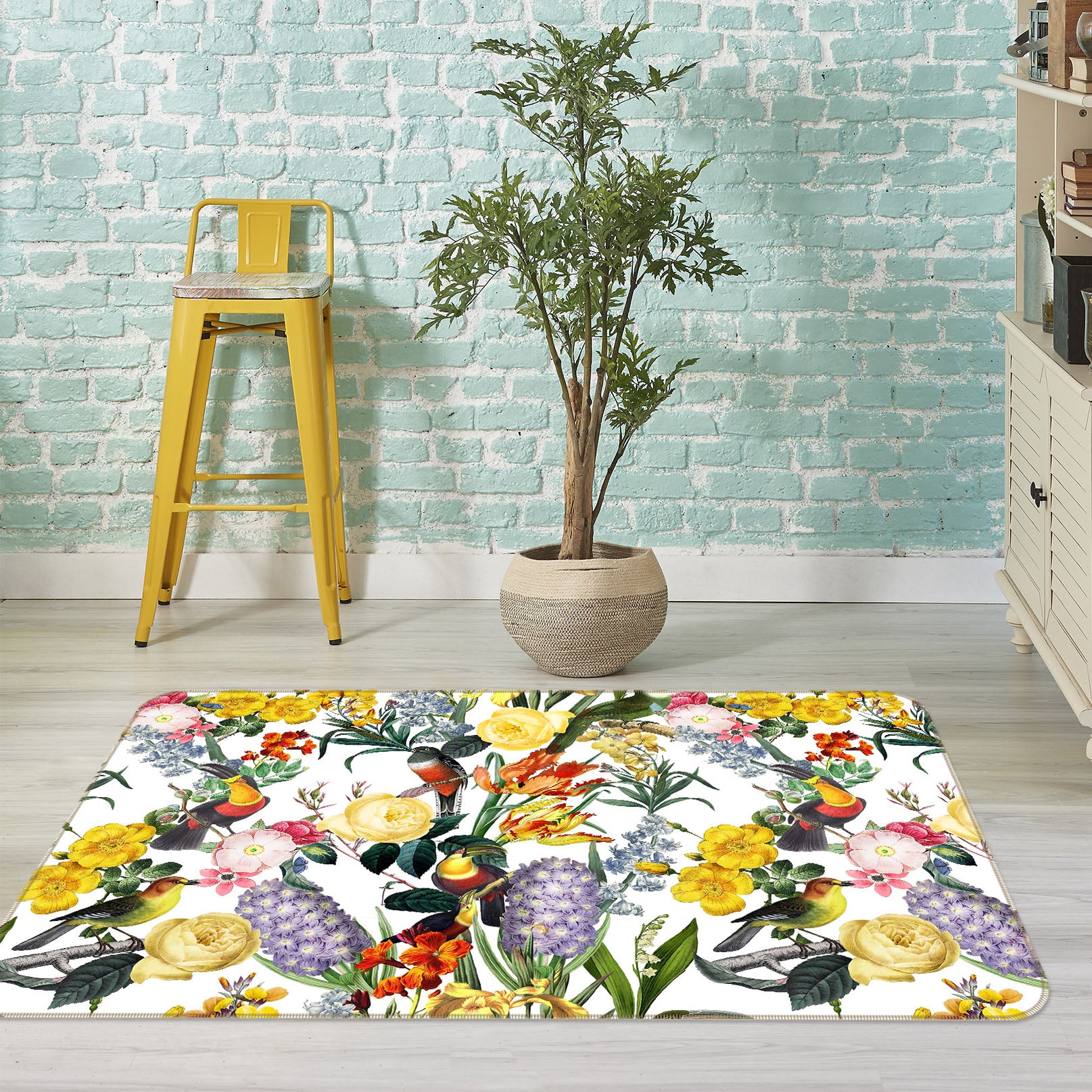 3D Painted Flowers 138 Uta Naumann Rug Non Slip Rug Mat