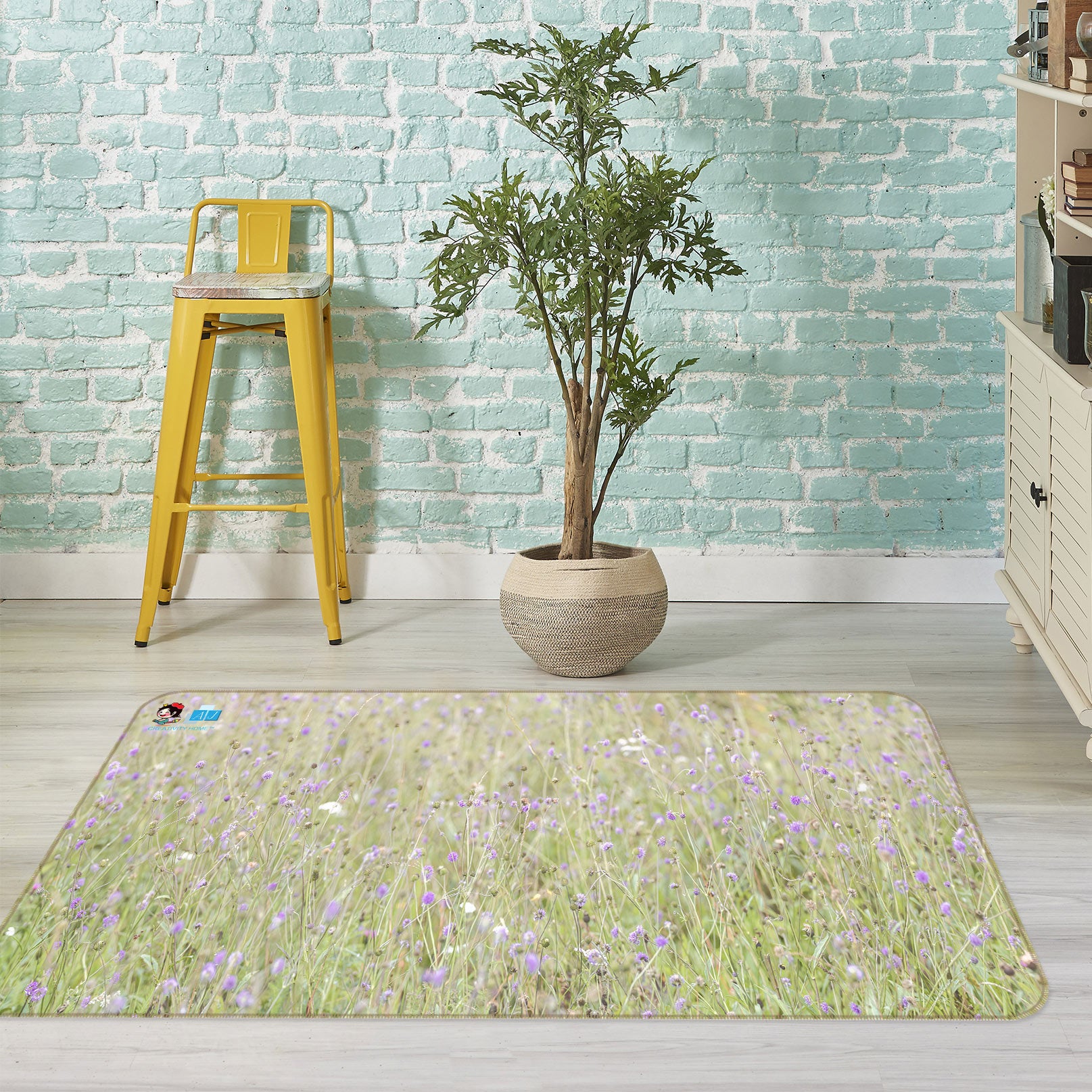 3D Lawn Wildflowers 6847 Assaf Frank Rug Non Slip Rug Mat