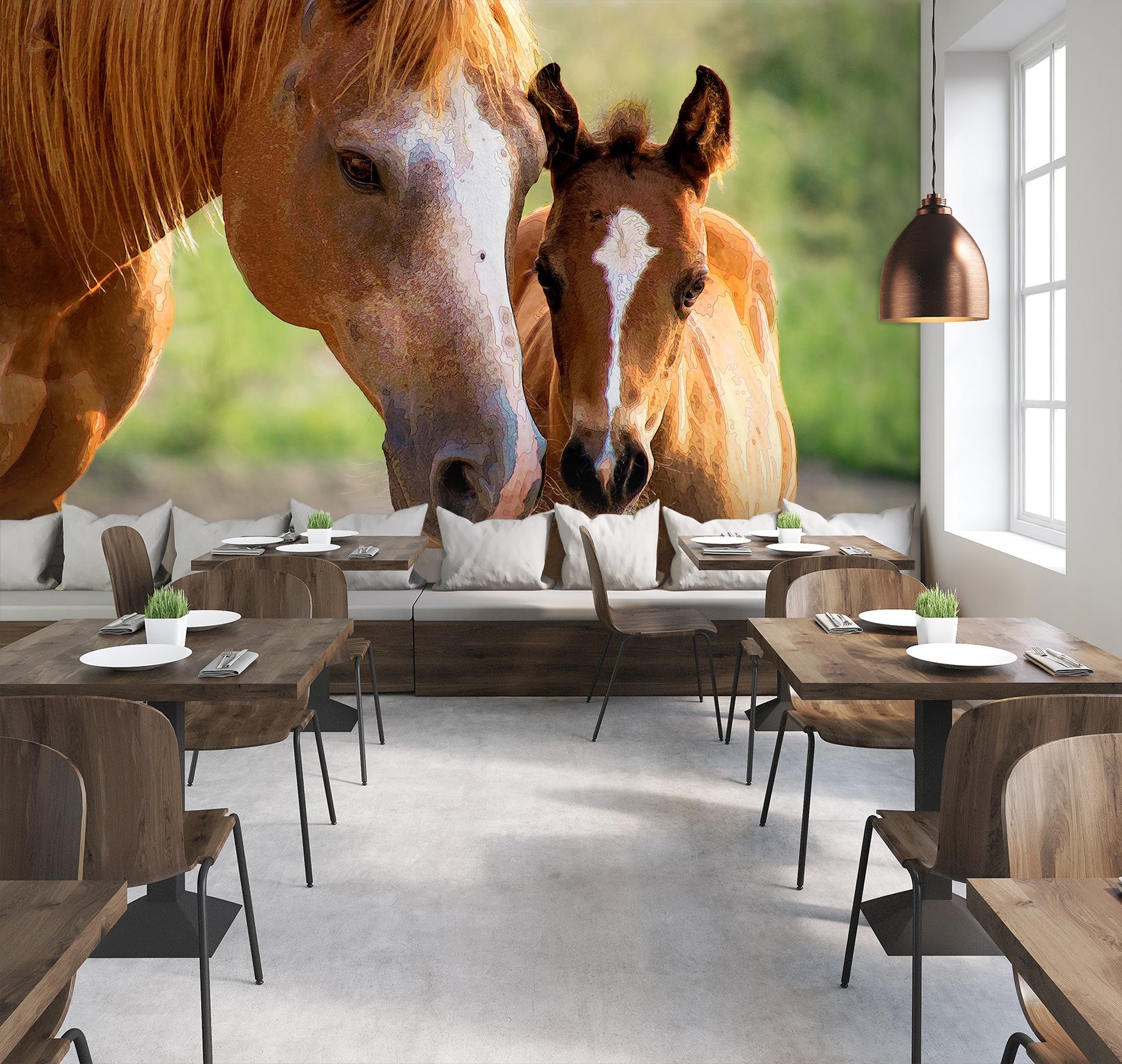 3D Horse 9120 Alius Herb Wall Mural Wall Murals