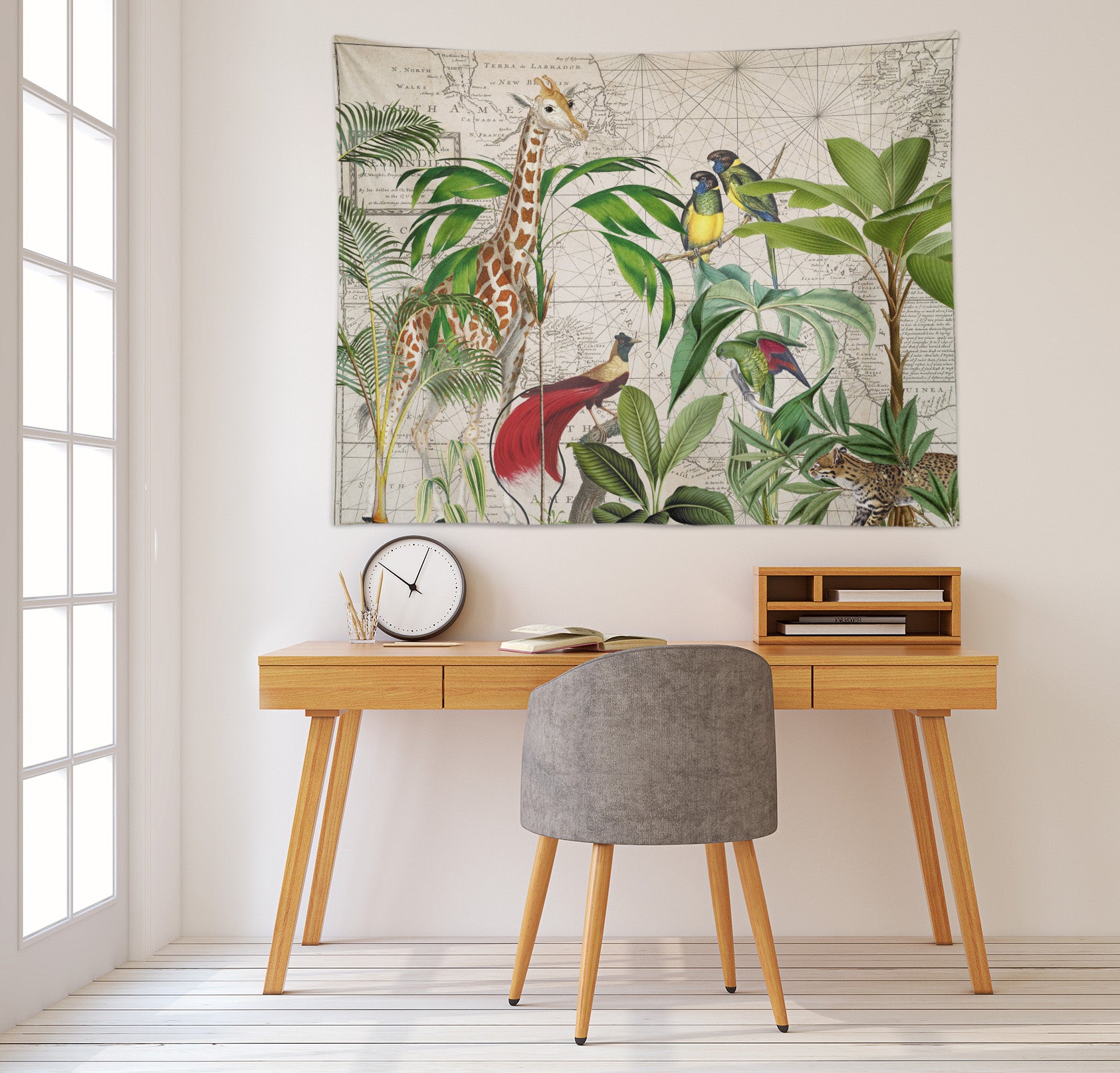 3D Giraffe Bird Grove 11874 Andrea haase Tapestry Hanging Cloth Hang