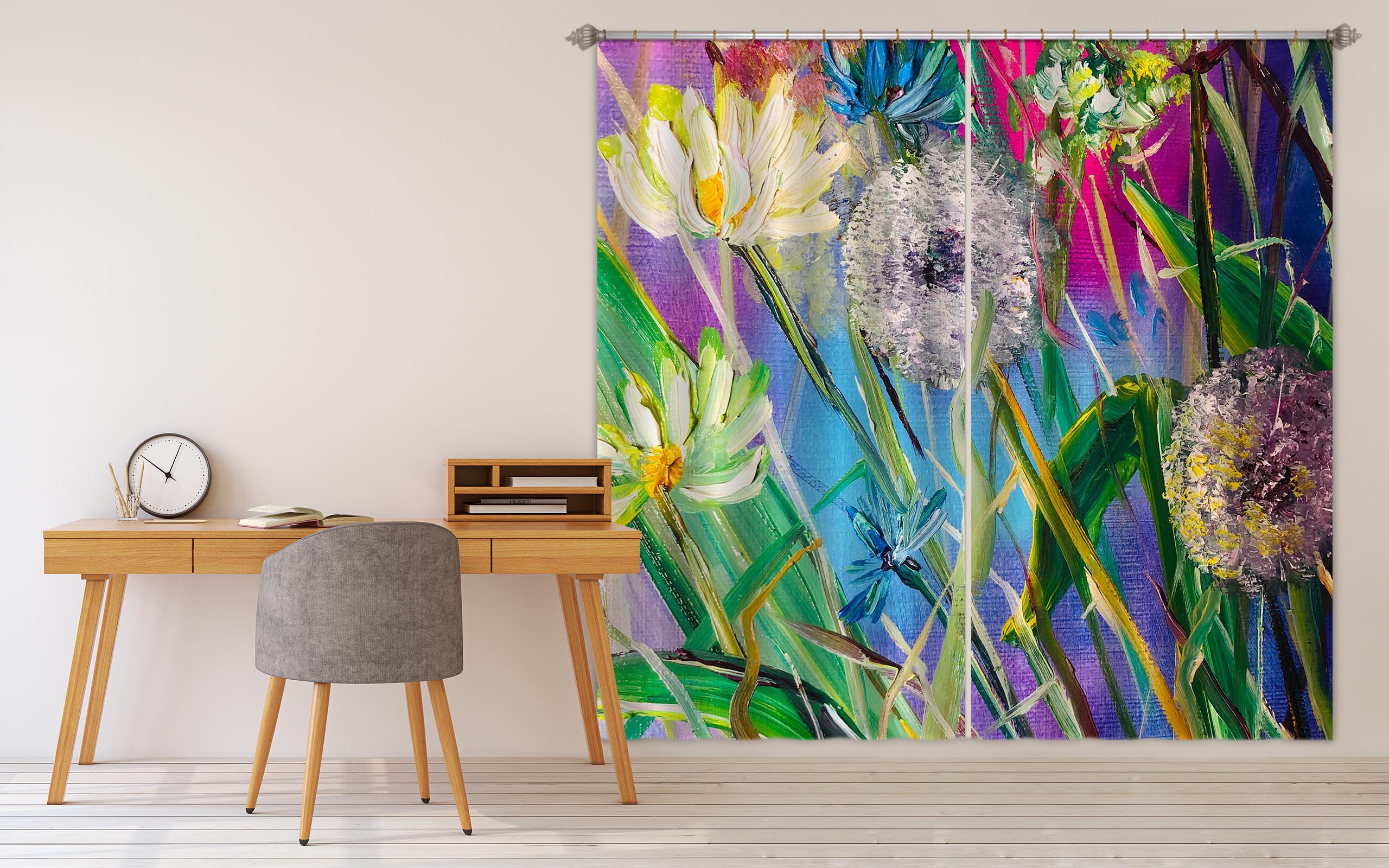 3D Dandelion Flower 2363 Skromova Marina Curtain Curtains Drapes