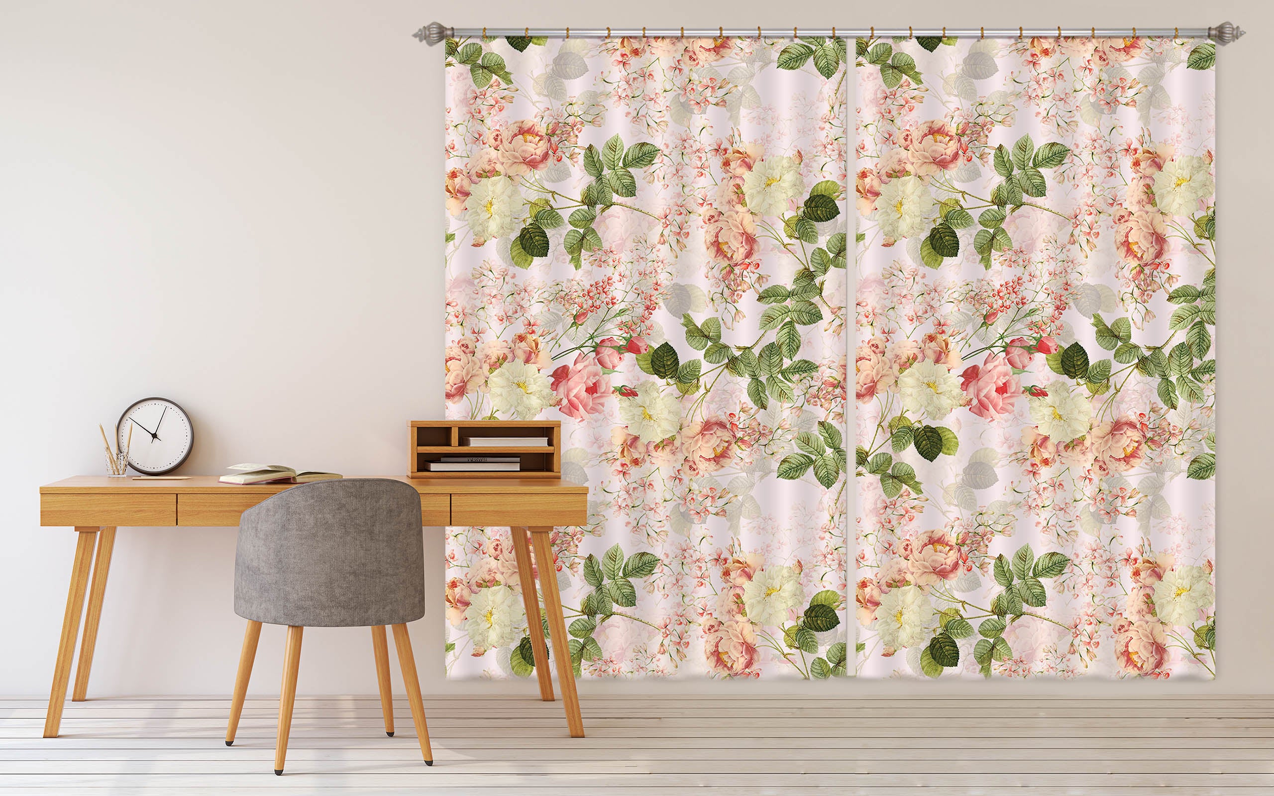 3D Pink Garden 130 Uta Naumann Curtain Curtains Drapes